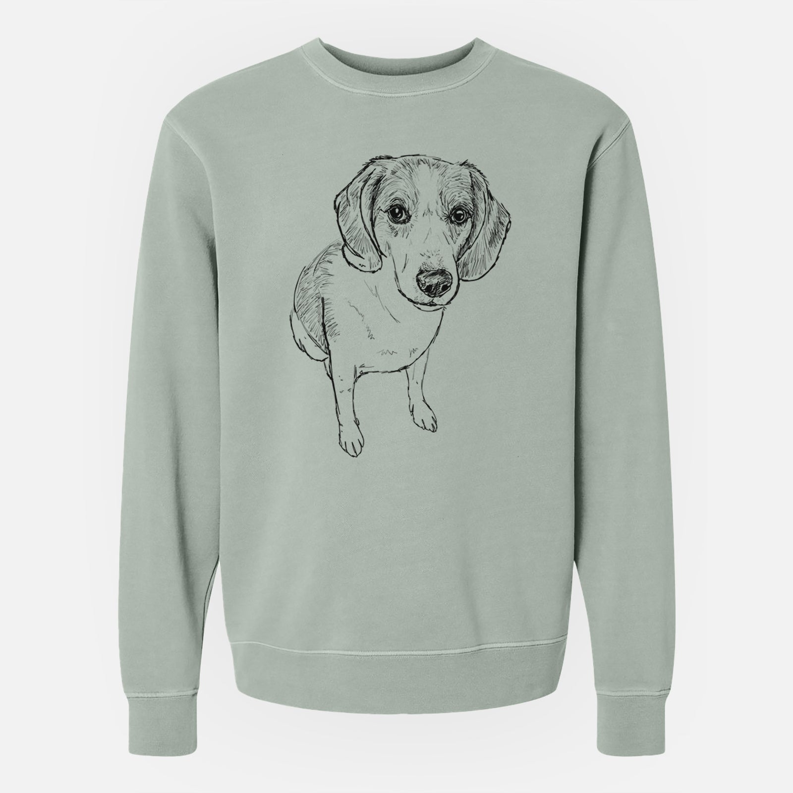 Doodled the Beagle Walker Hound Mix - Unisex Pigment Dyed Crew Sweatshirt
