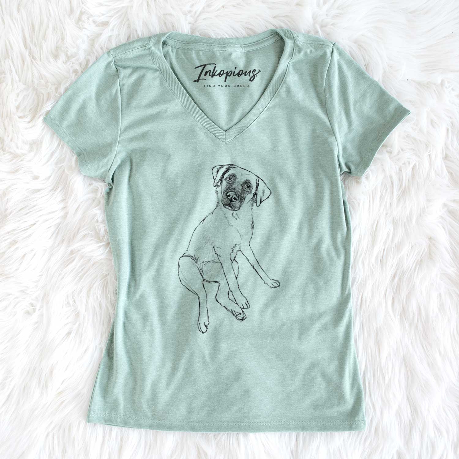 Doodled Dunder the Arubian Cunucu - Women's V-neck Shirt