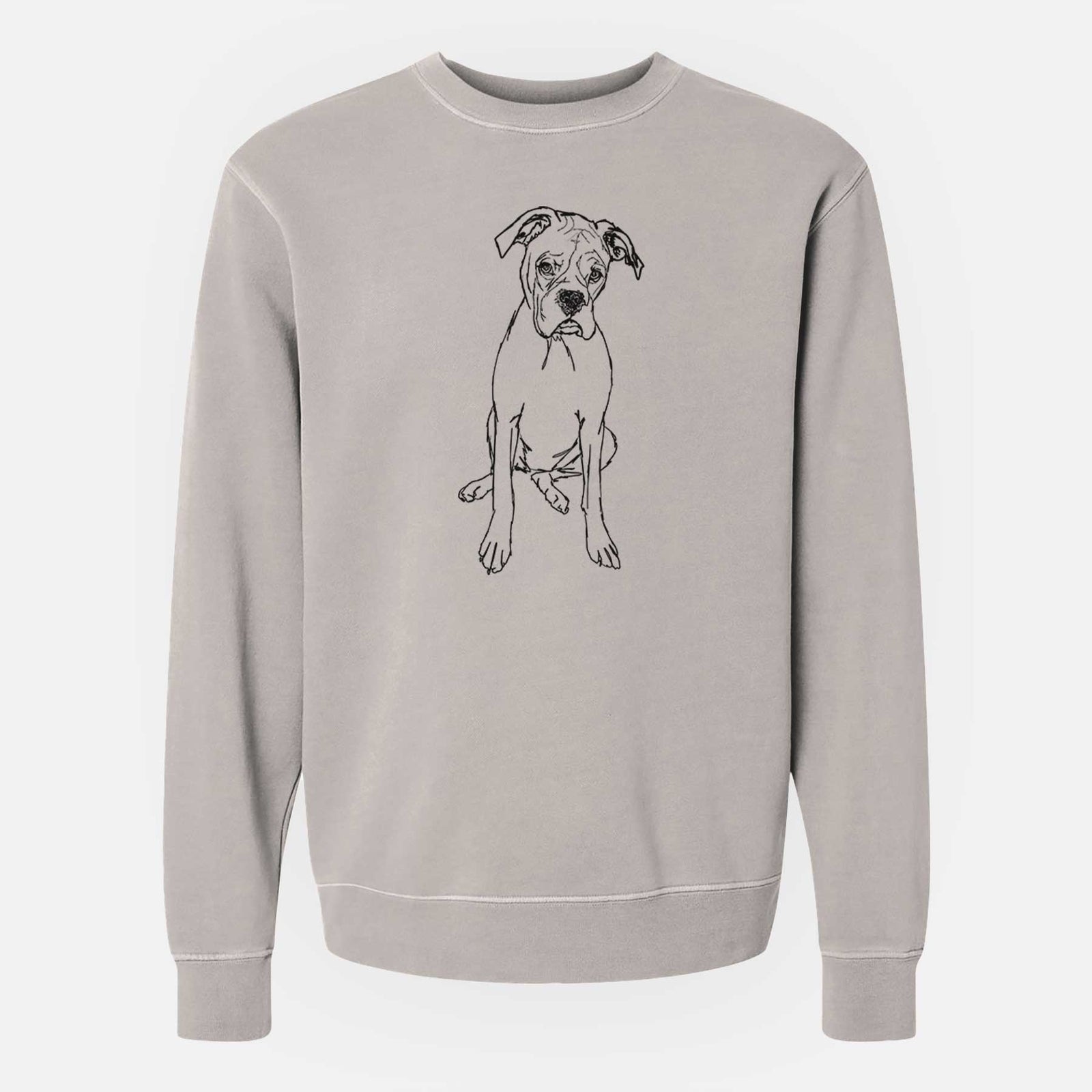 Doodled Ellie the Boxer - Unisex Pigment Dyed Crew Sweatshirt