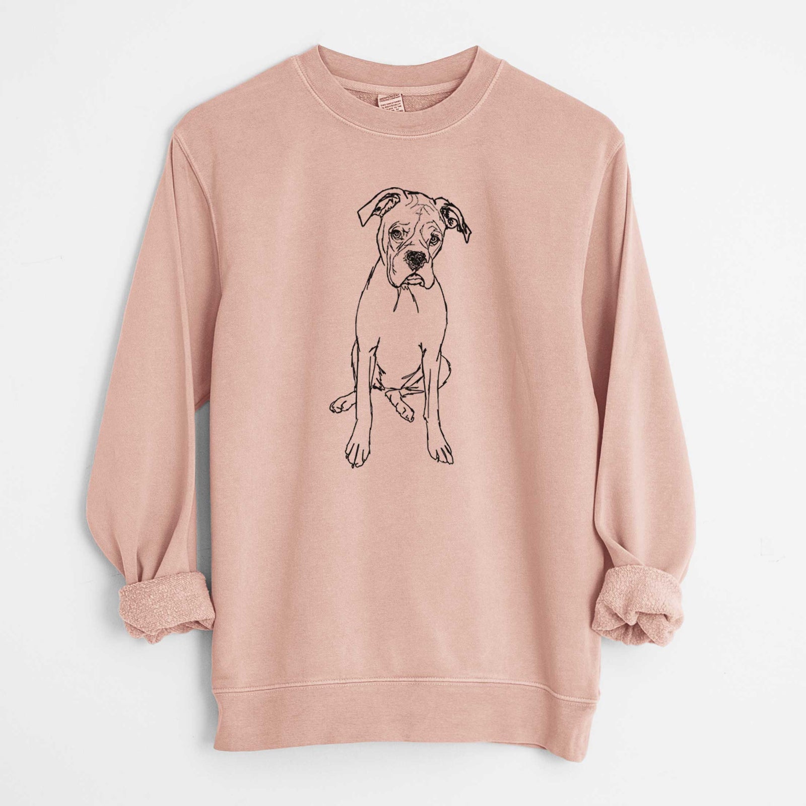 Doodled Ellie the Boxer - Unisex Pigment Dyed Crew Sweatshirt