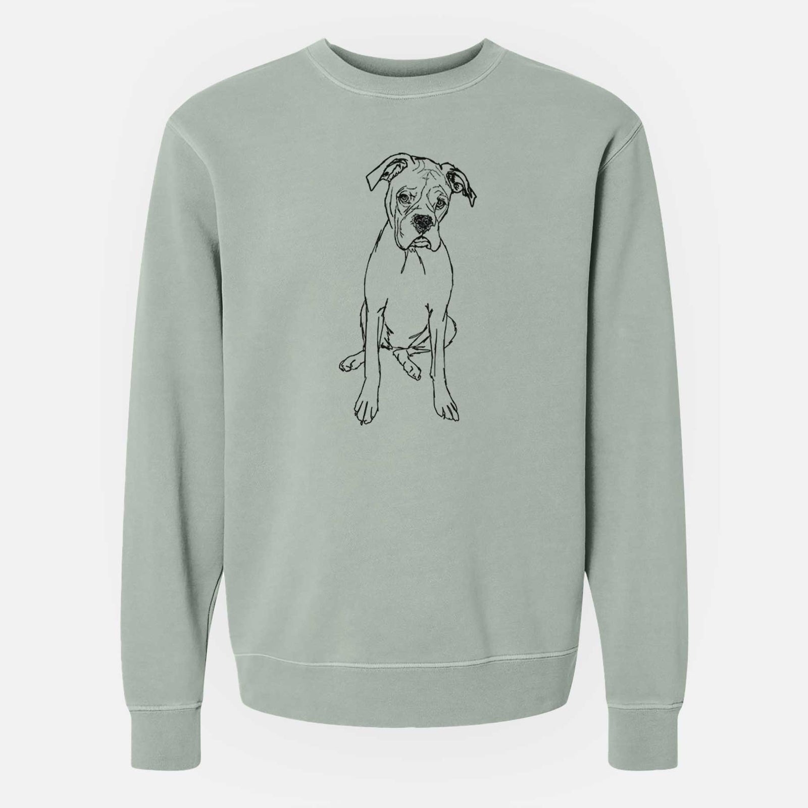 Doodled Ellie the Boxer - Unisex Pigment Dyed Crew Sweatshirt