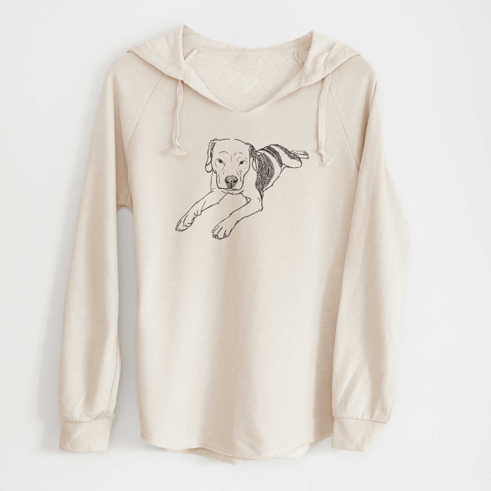 Doodled Emma Jean the Pitbull Mix - Cali Wave Hooded Sweatshirt