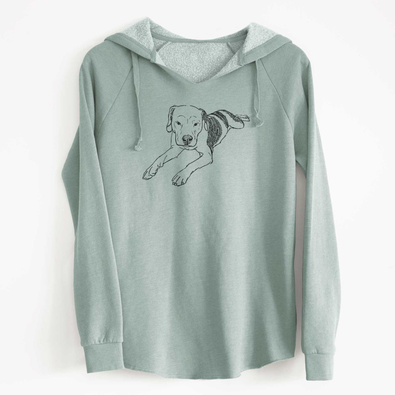 Doodled Emma Jean the Pitbull Mix - Cali Wave Hooded Sweatshirt