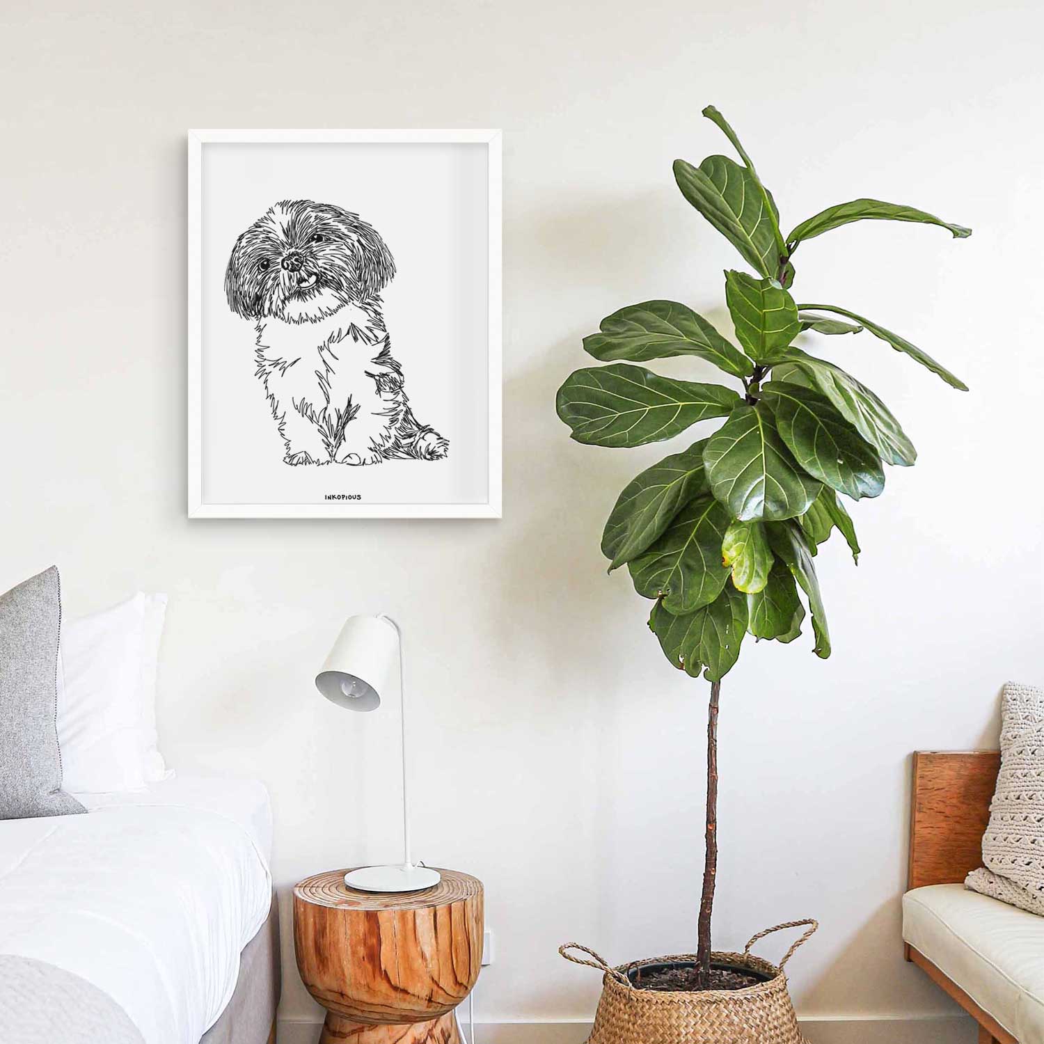 Doodled Ethel the Shih Tzu Art Print