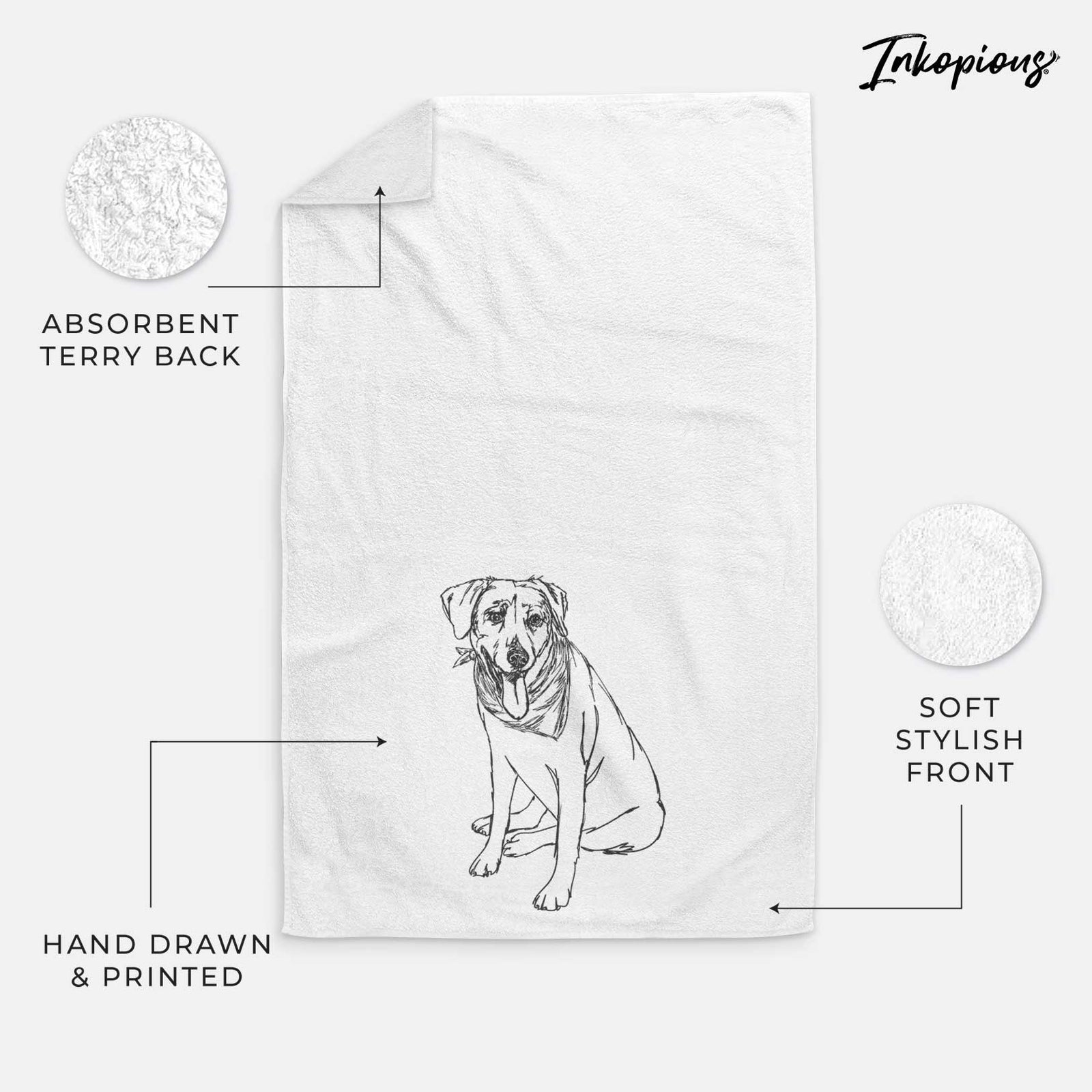 Doodled Faith the Labrador Retriever Decorative Hand Towel