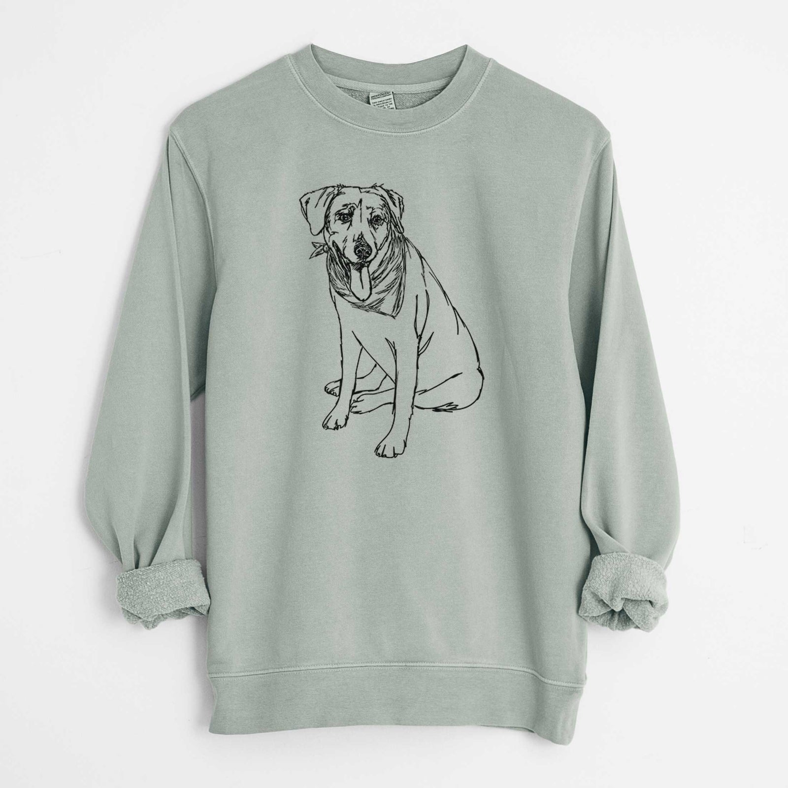 Doodled Faith the Labrador Retriever - Unisex Pigment Dyed Crew Sweatshirt