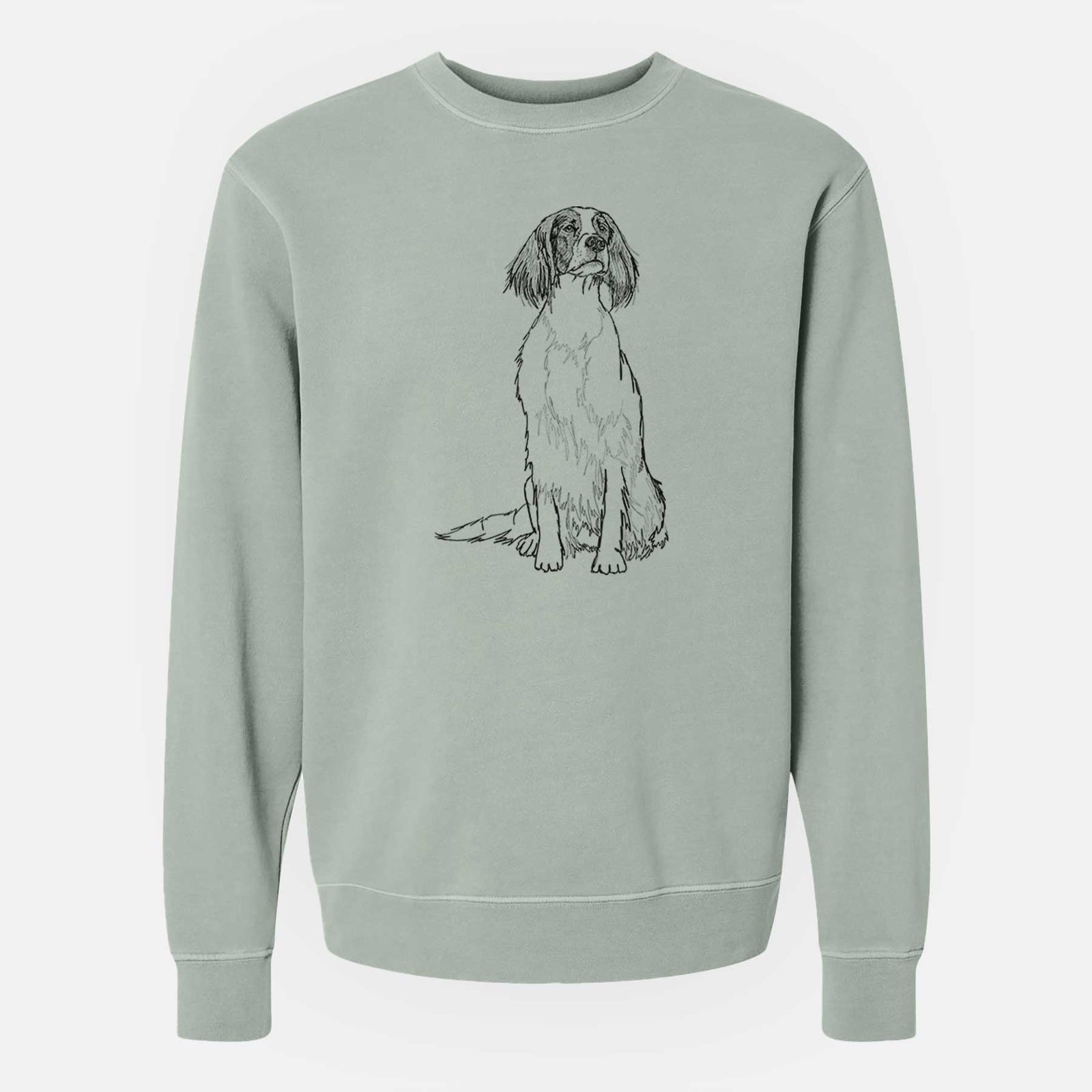 Doodled Fallon the Irish Red and White Setter - Unisex Pigment Dyed Crew Sweatshirt