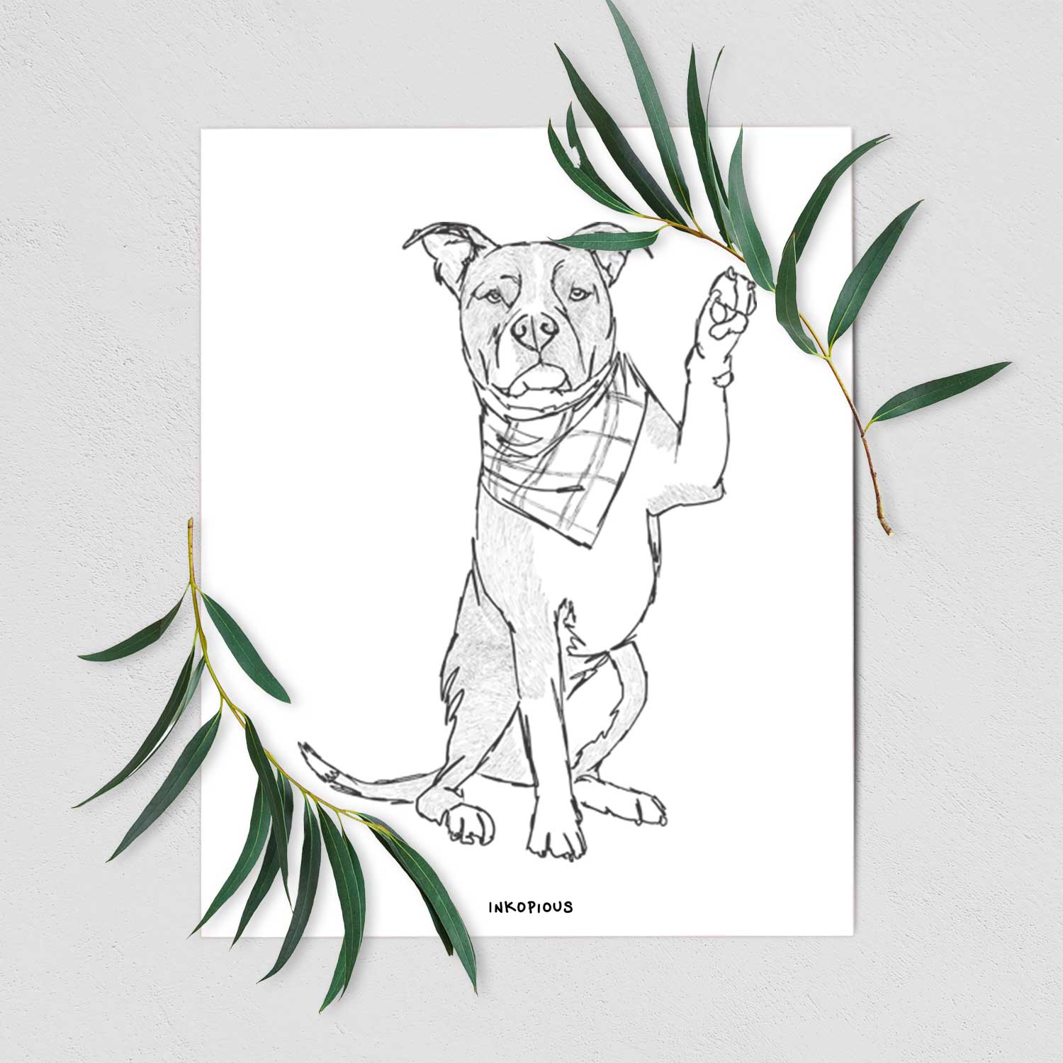 Doodled Fancy the American Staffordshire Terrier Art Print