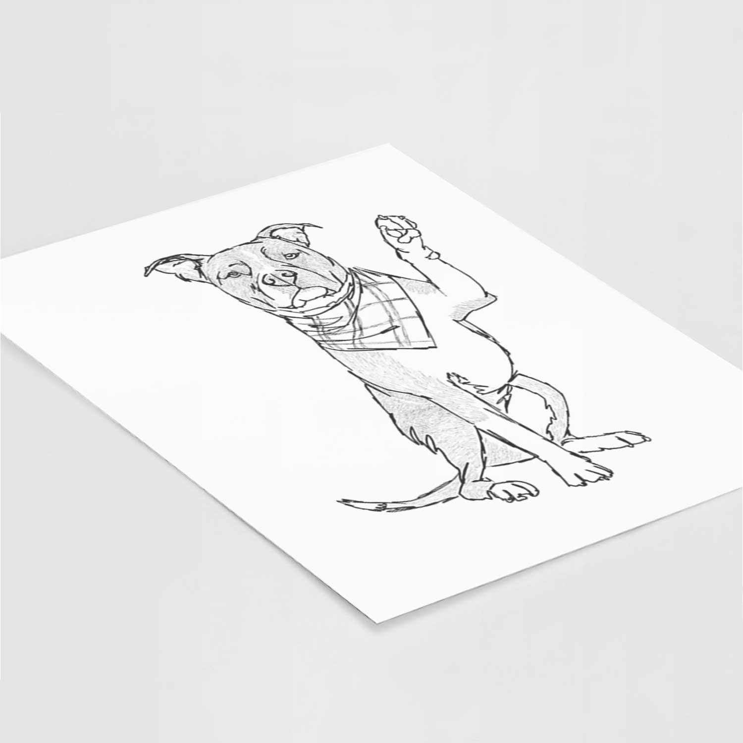 Doodled Fancy the American Staffordshire Terrier Art Print