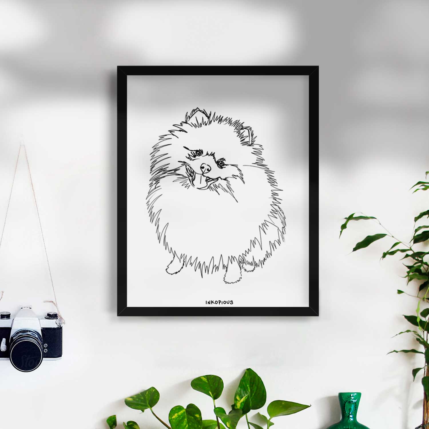 Doodled Fergus the Pomeranian Art Print