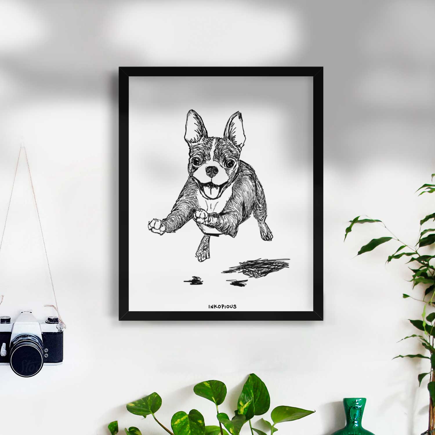 Doodled FiFi the Boston Terrier Art Print