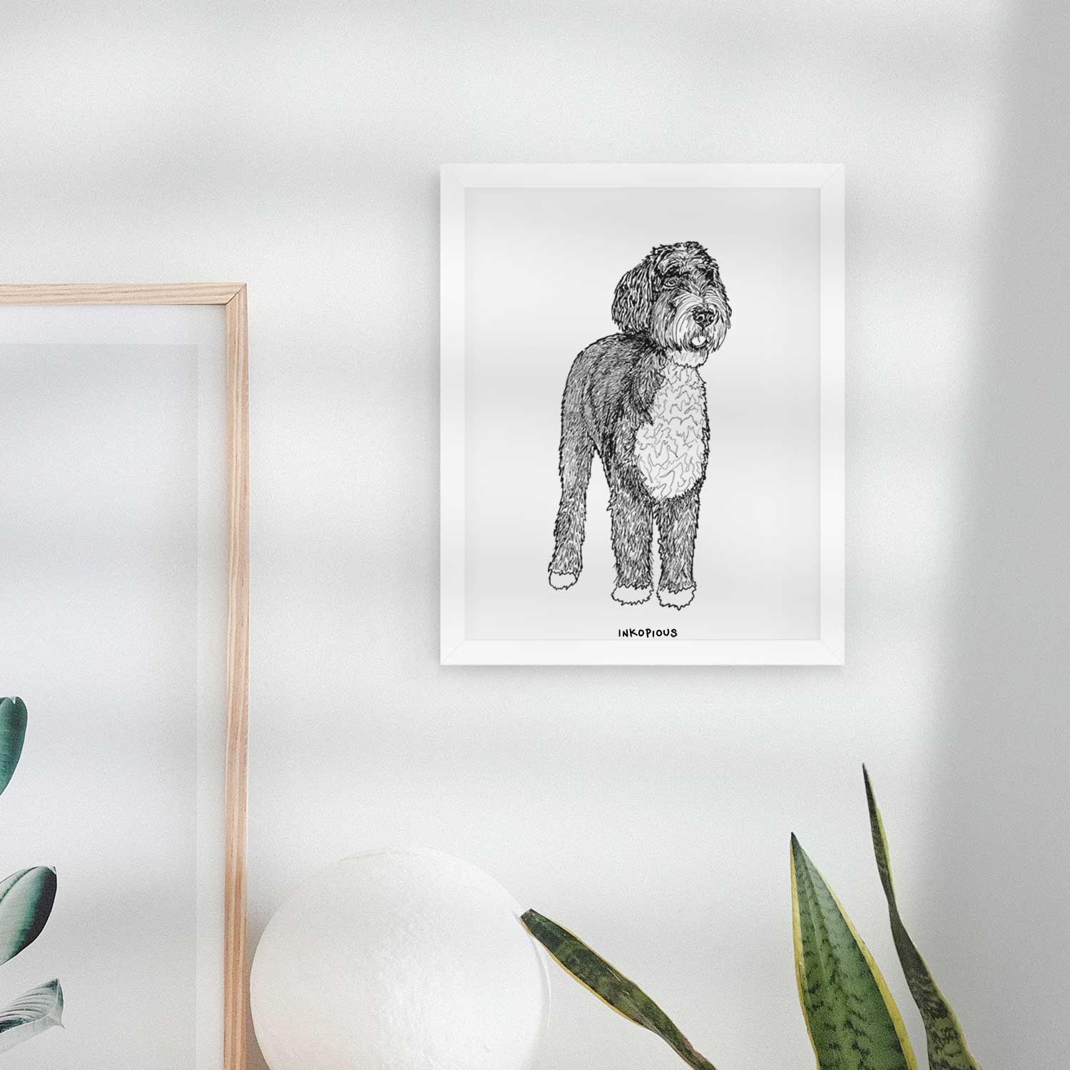 Doodled Finn the Bernedoodle Art Print