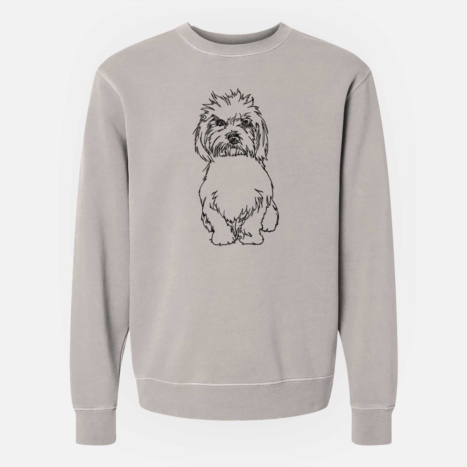 Doodled Fluffers the Coton de Tulear - Unisex Pigment Dyed Crew Sweatshirt