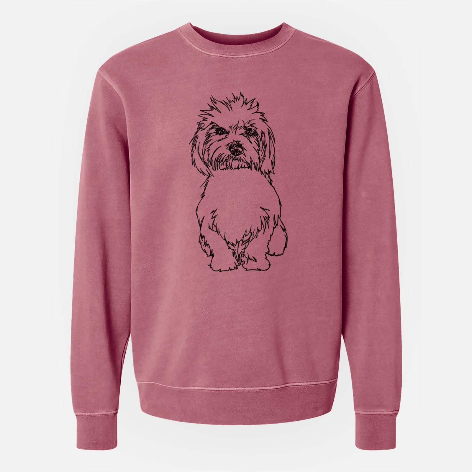 Doodled Fluffers the Coton de Tulear - Unisex Pigment Dyed Crew Sweatshirt