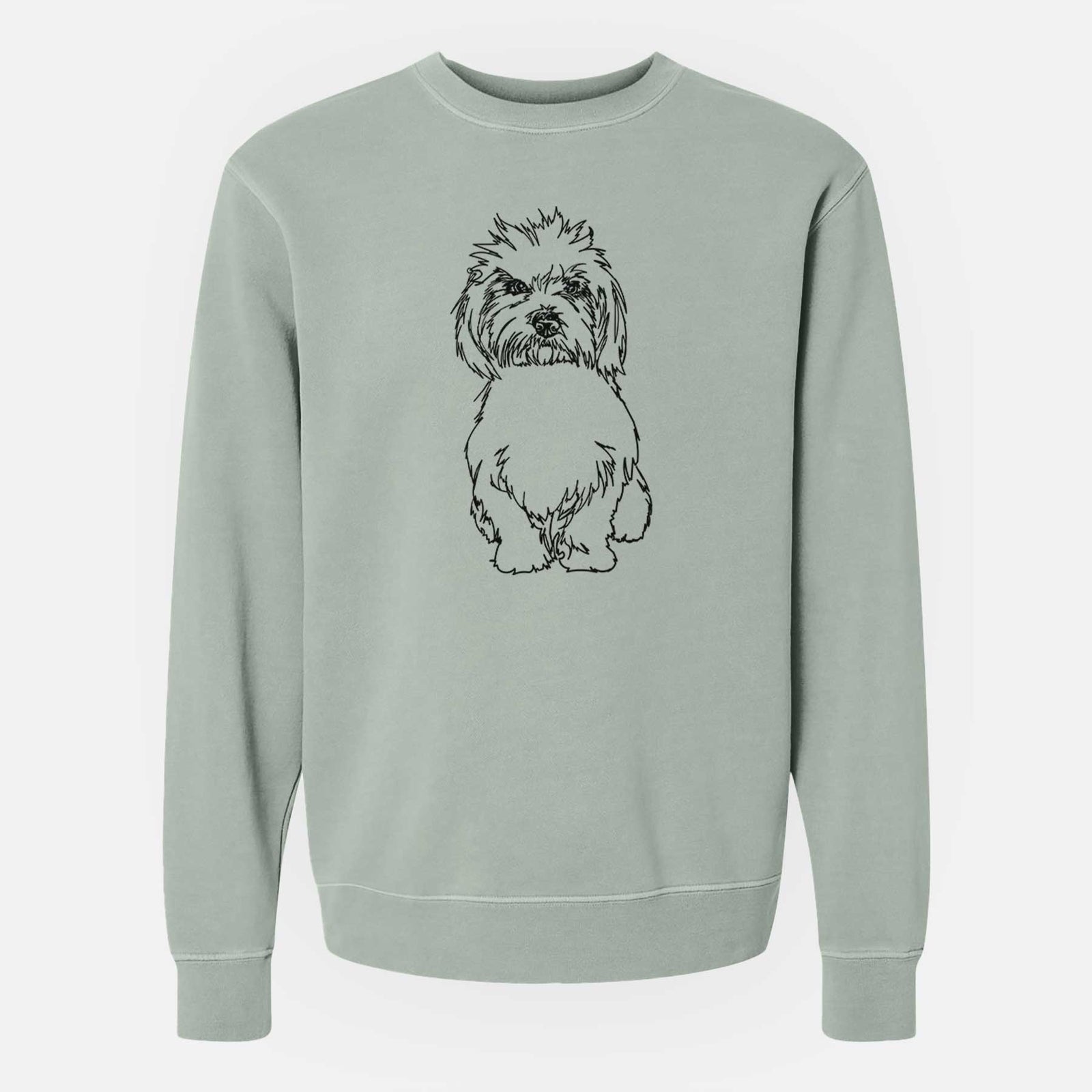 Doodled Fluffers the Coton de Tulear - Unisex Pigment Dyed Crew Sweatshirt