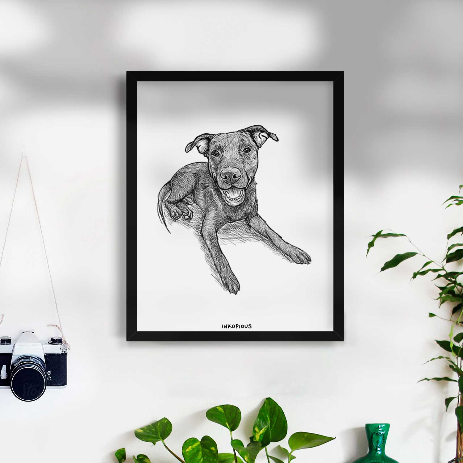 Doodled Forrest the Mixed Breed Art Print