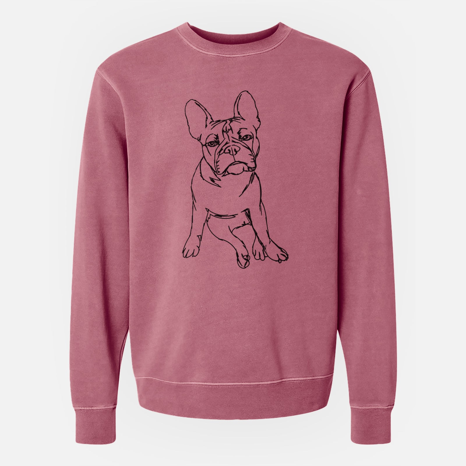 Doodled Frankenstein the French Bulldog Puppy - Unisex Pigment Dyed Crew Sweatshirt