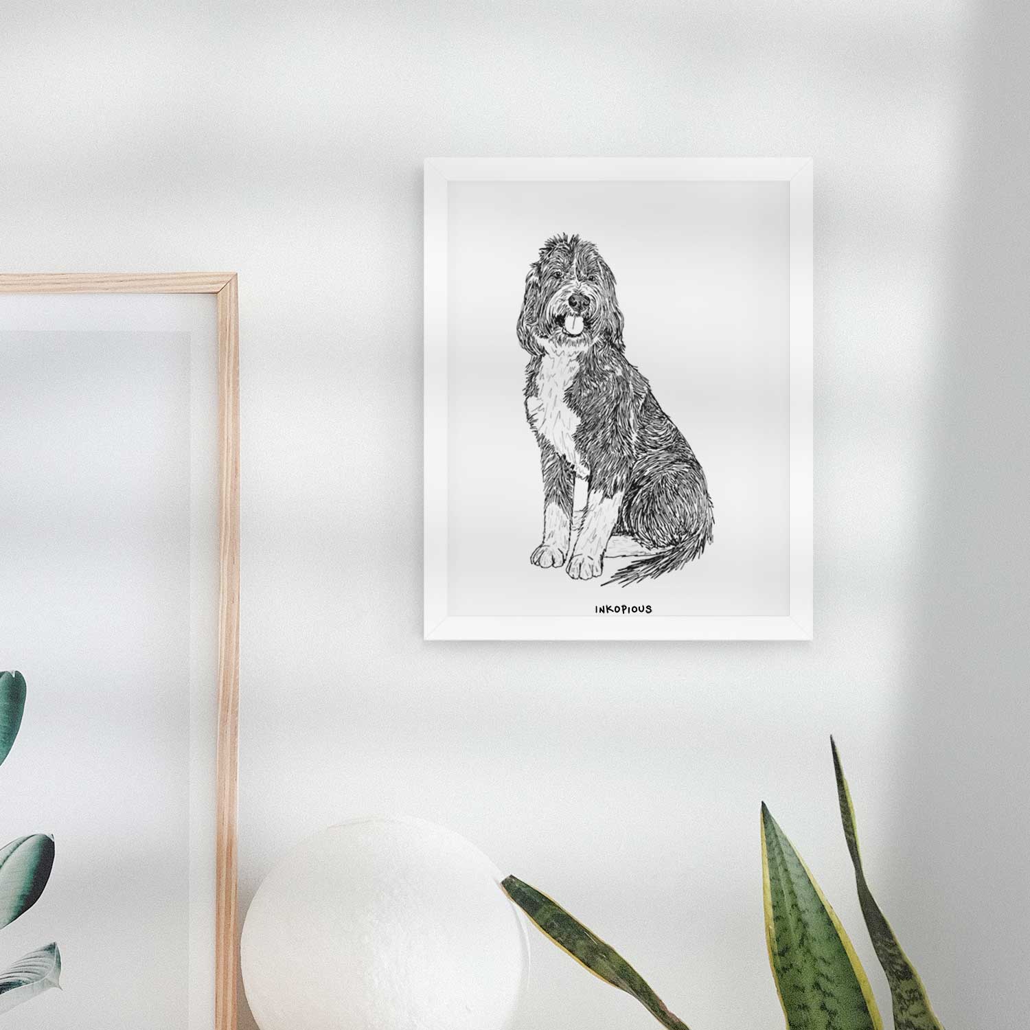 Doodled Fred the Saint Berdoodle Art Print