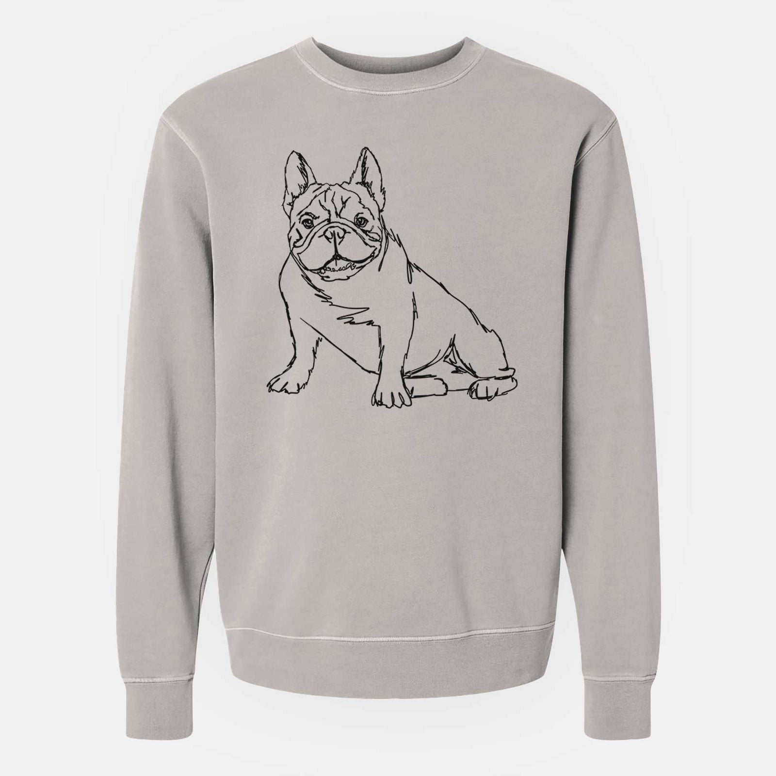 Doodled French Bulldog the - Unisex Pigment Dyed Crew Sweatshirt