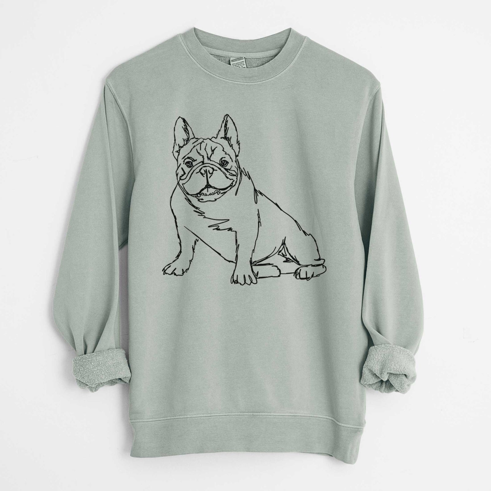 Doodled French Bulldog the - Unisex Pigment Dyed Crew Sweatshirt