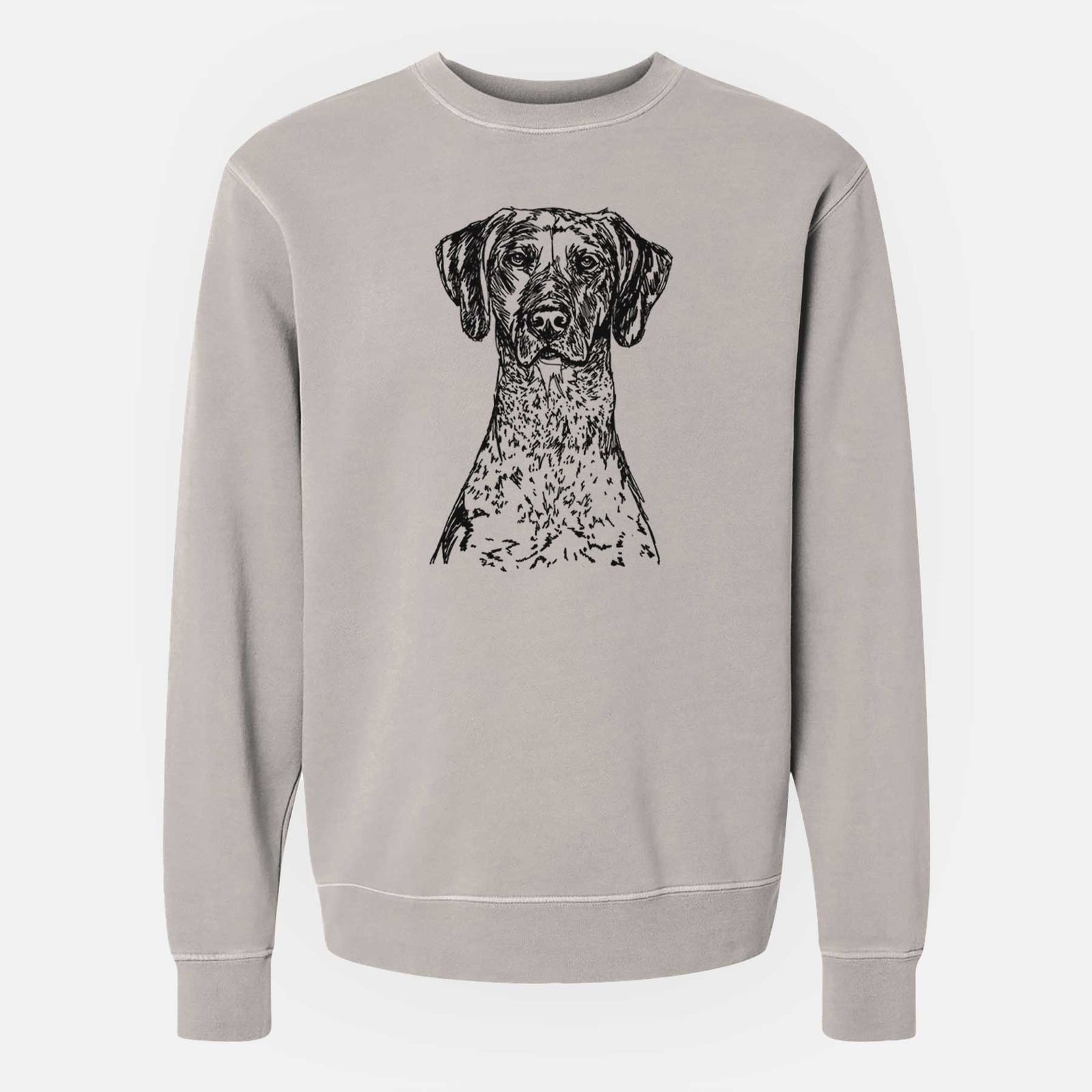 Doodled German Shorthaired Pointer the - Unisex Pigment Dyed Crew Sweatshirt