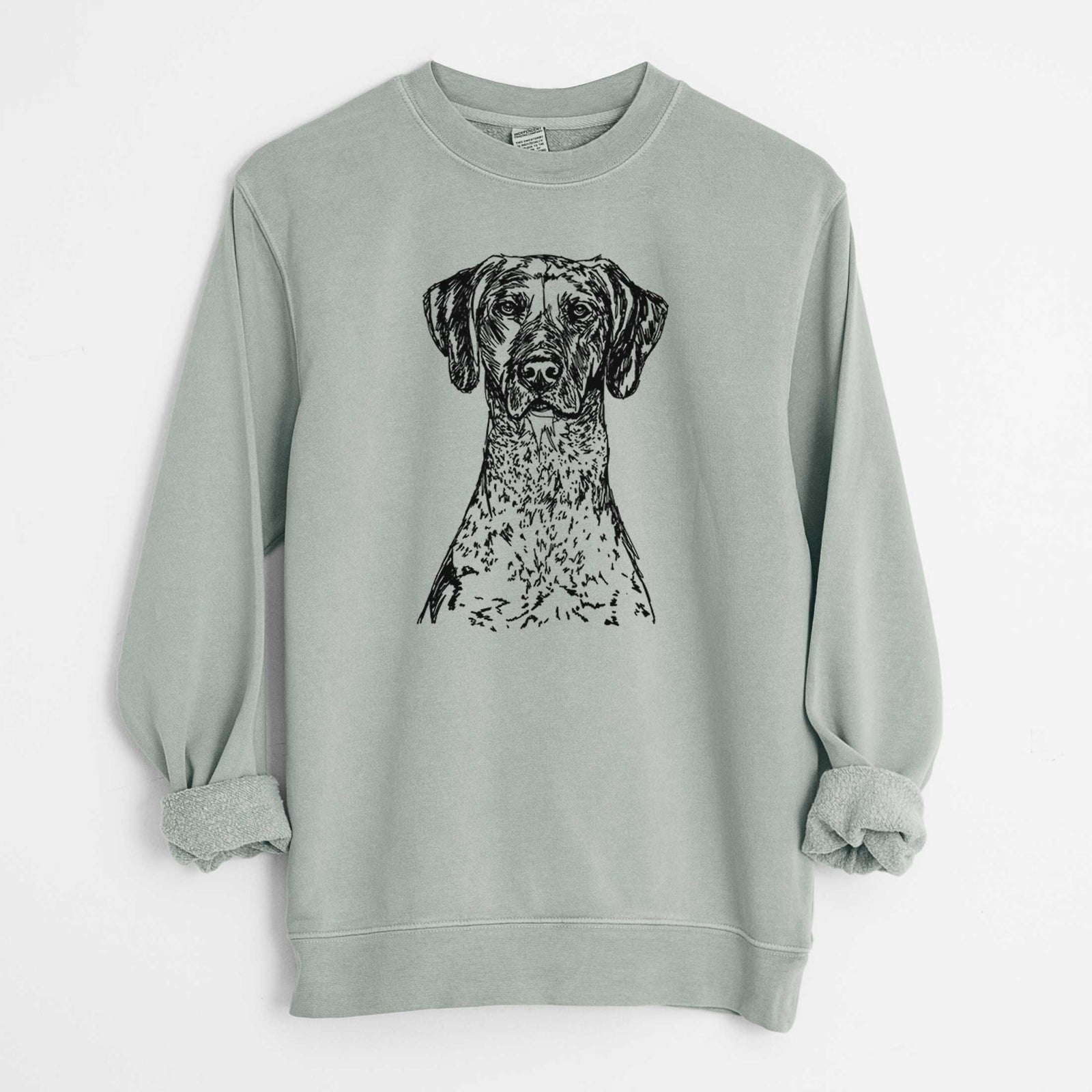 Doodled German Shorthaired Pointer the - Unisex Pigment Dyed Crew Sweatshirt