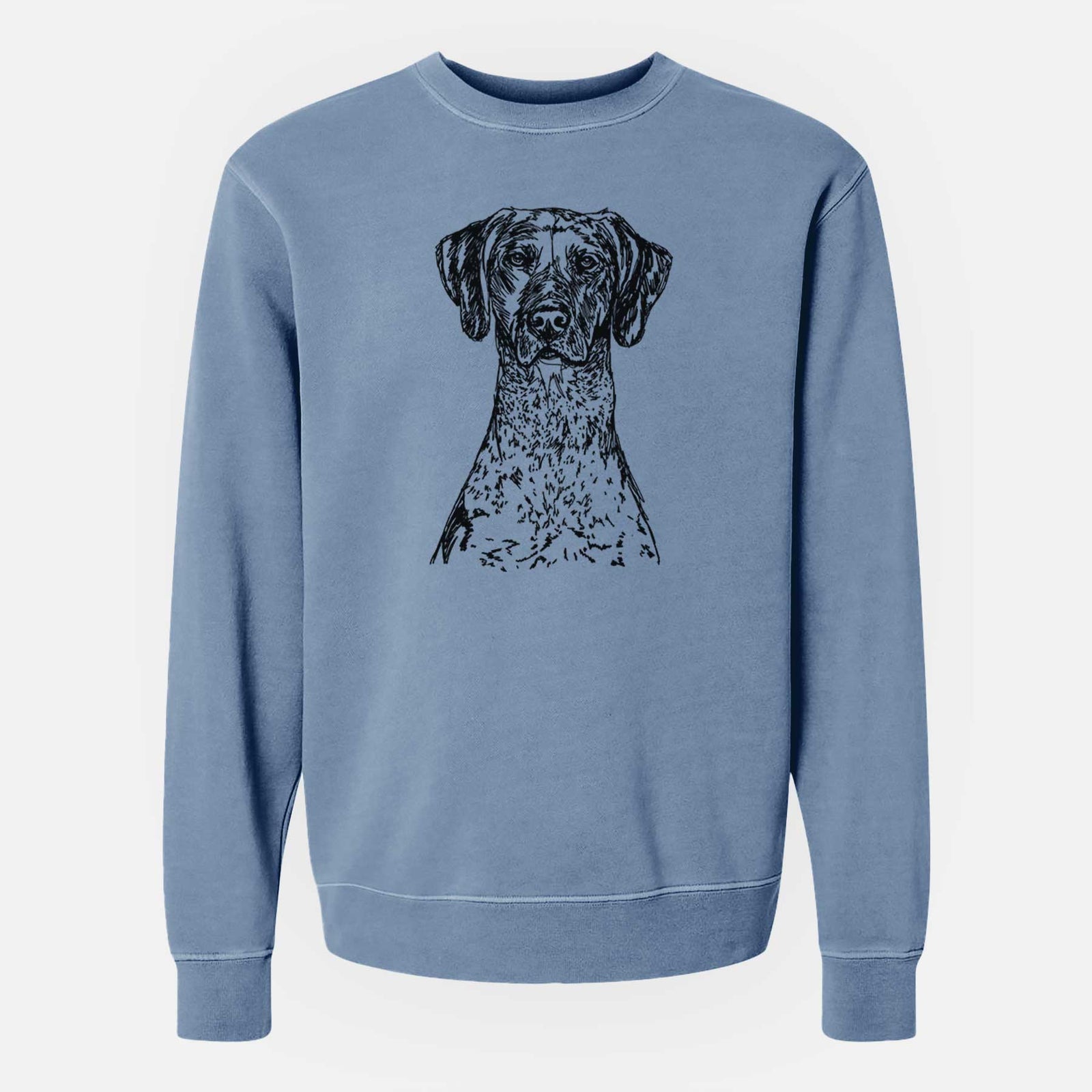Doodled German Shorthaired Pointer the - Unisex Pigment Dyed Crew Sweatshirt