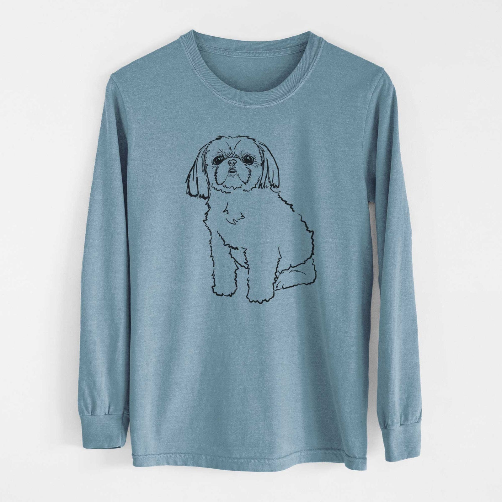 Doodled Georgia the Shih Tzu - Heavyweight 100% Cotton Long Sleeve