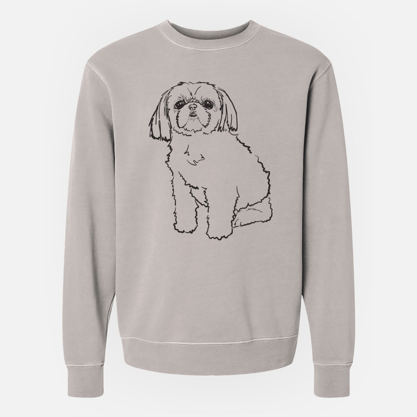 Doodled Georgia the Shih Tzu - Unisex Pigment Dyed Crew Sweatshirt