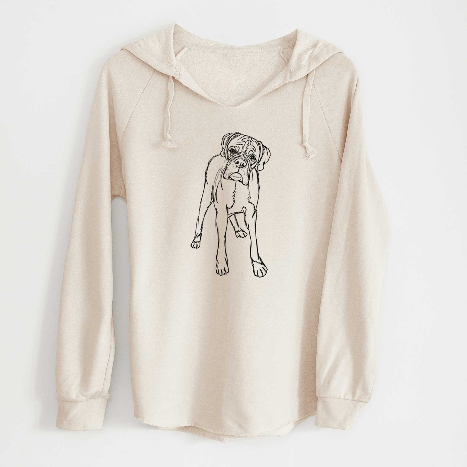 Doodled Georgie the Boxer - Cali Wave Hooded Sweatshirt