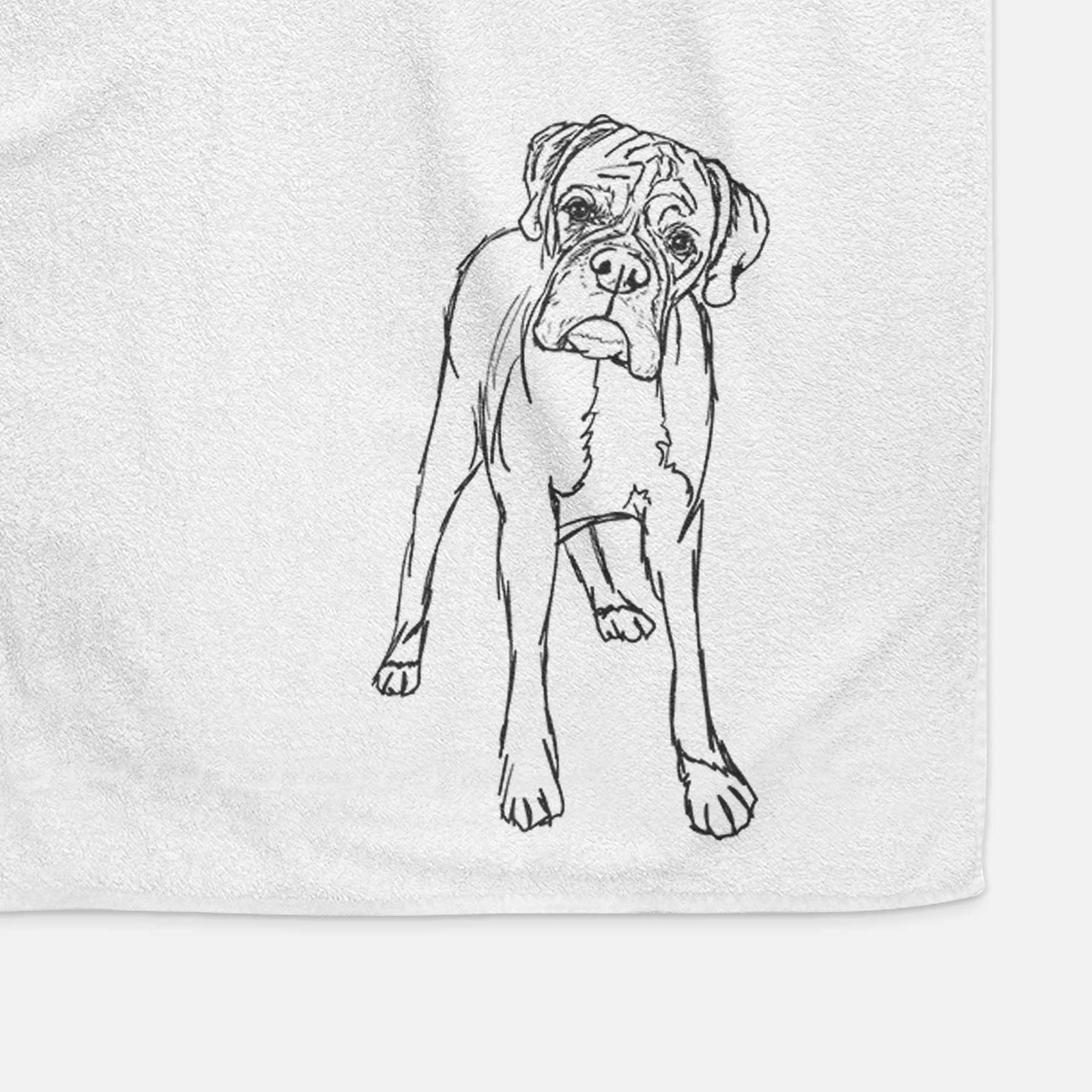 Doodled Georgie the Boxer Decorative Hand Towel