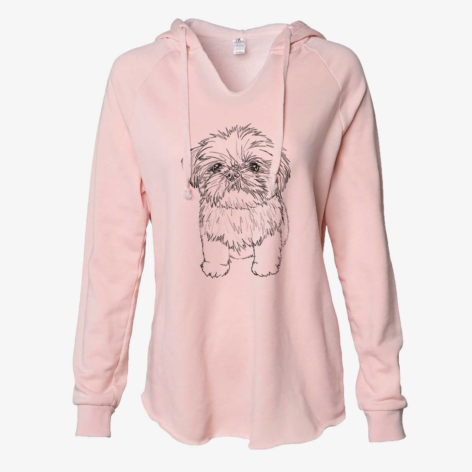 Doodled Gertrude McFuzz the Mini Shih Tzu - Cali Wave Hooded Sweatshirt
