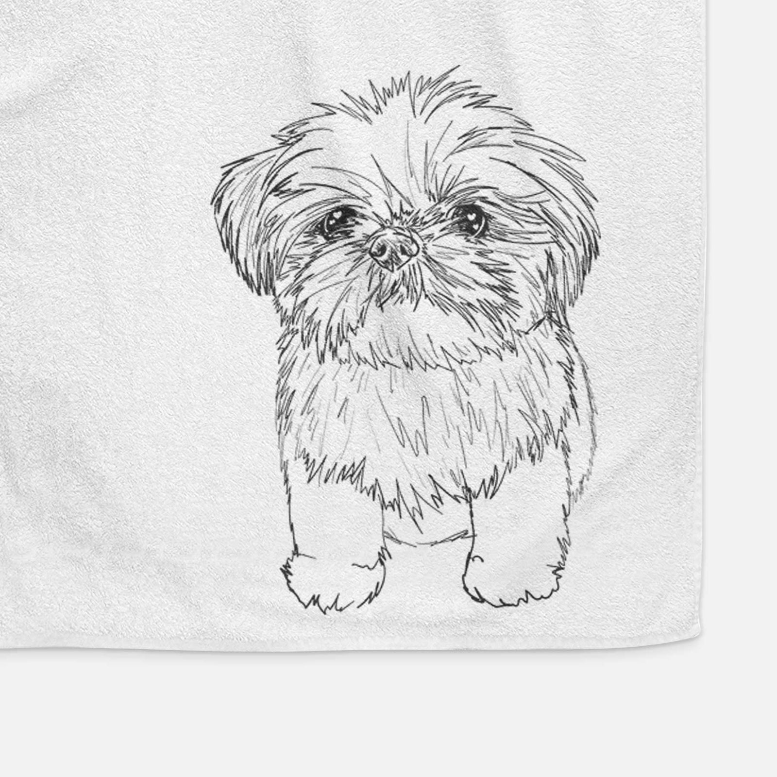 Doodled Gertrude McFuzz the Mini Shih Tzu Decorative Hand Towel