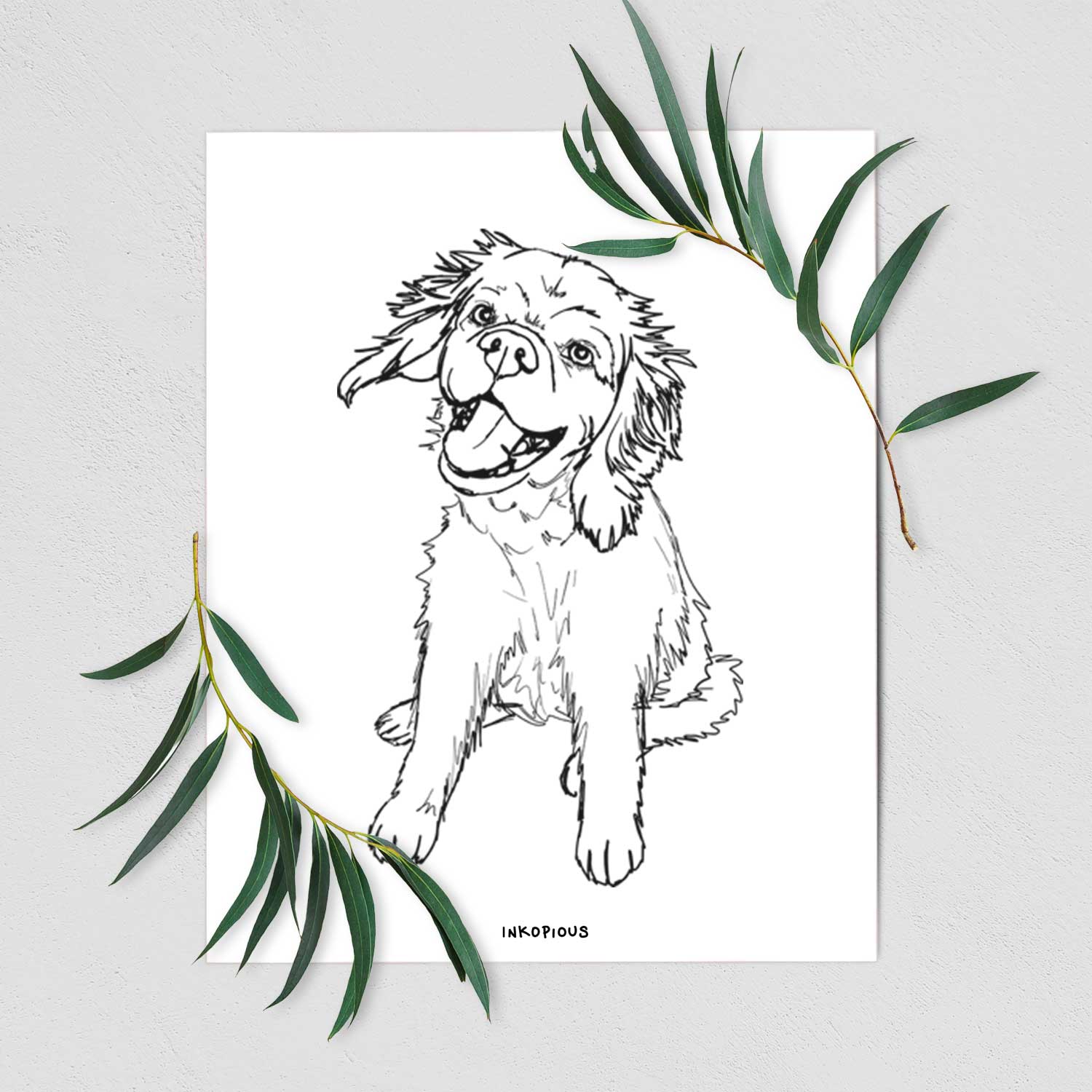 Doodled Girl the Cocker Spaniel Art Print