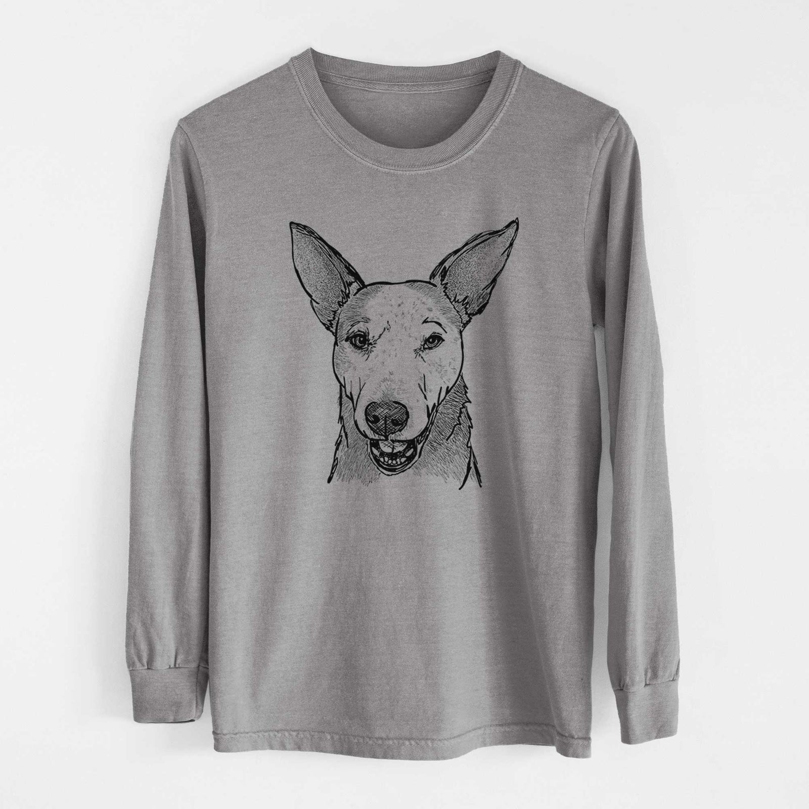 Doodled Giselle the Australian Cattle Dog Mix - Heavyweight 100% Cotton Long Sleeve