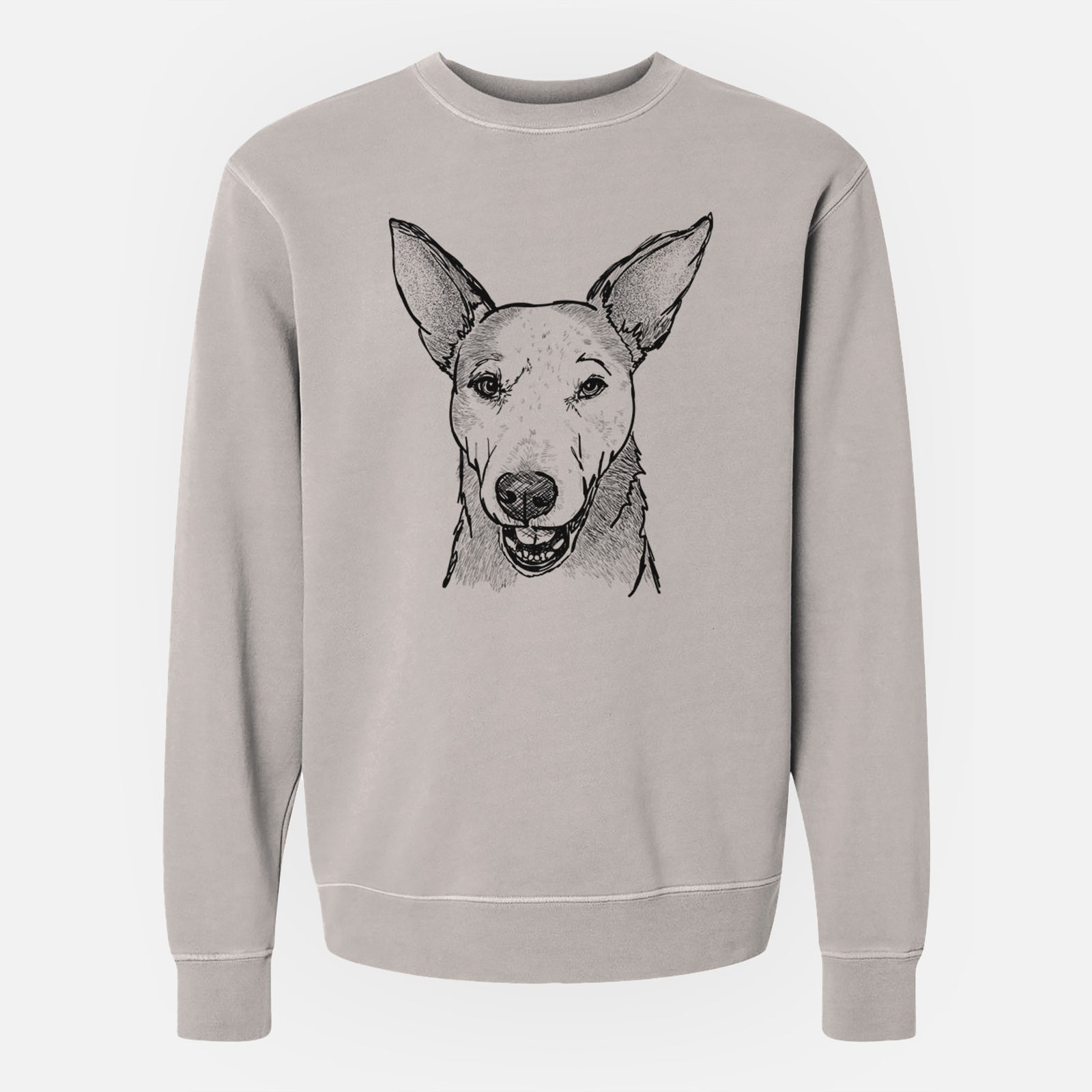 Doodled Giselle the Australian Cattle Dog Mix - Unisex Pigment Dyed Crew Sweatshirt
