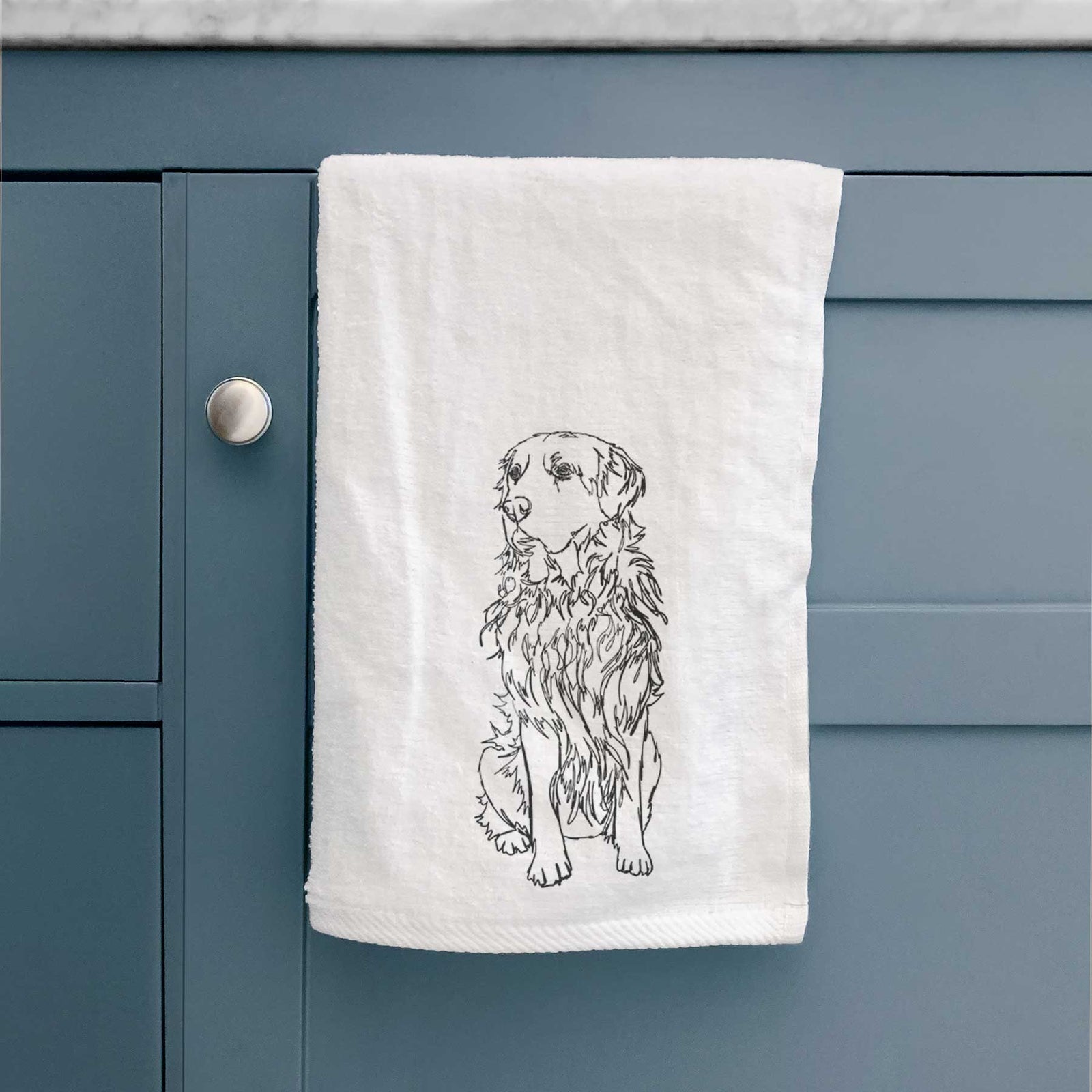 Doodled Golden Retriever Decorative Hand Towel