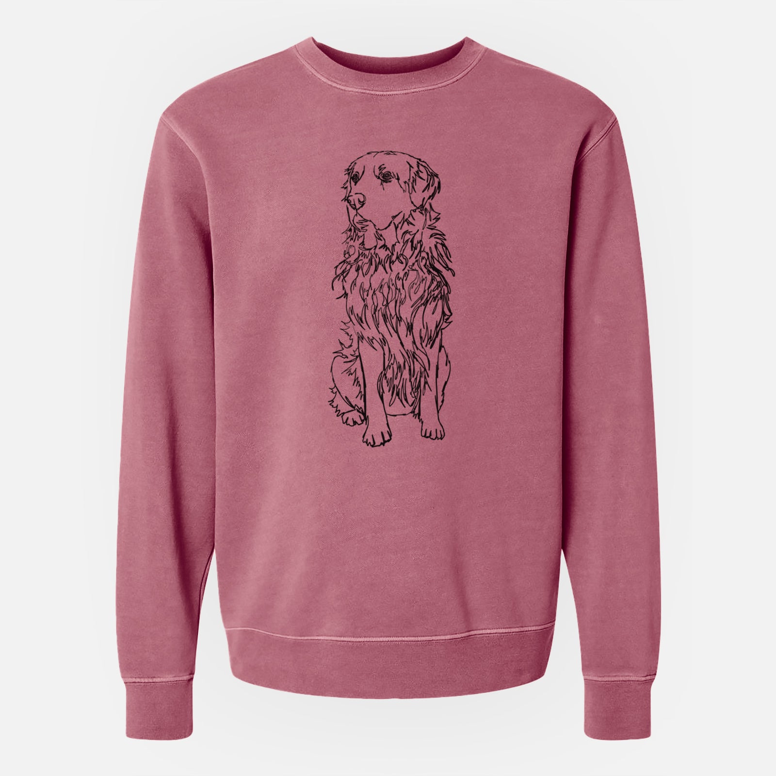 Doodled Golden Retriever the - Unisex Pigment Dyed Crew Sweatshirt