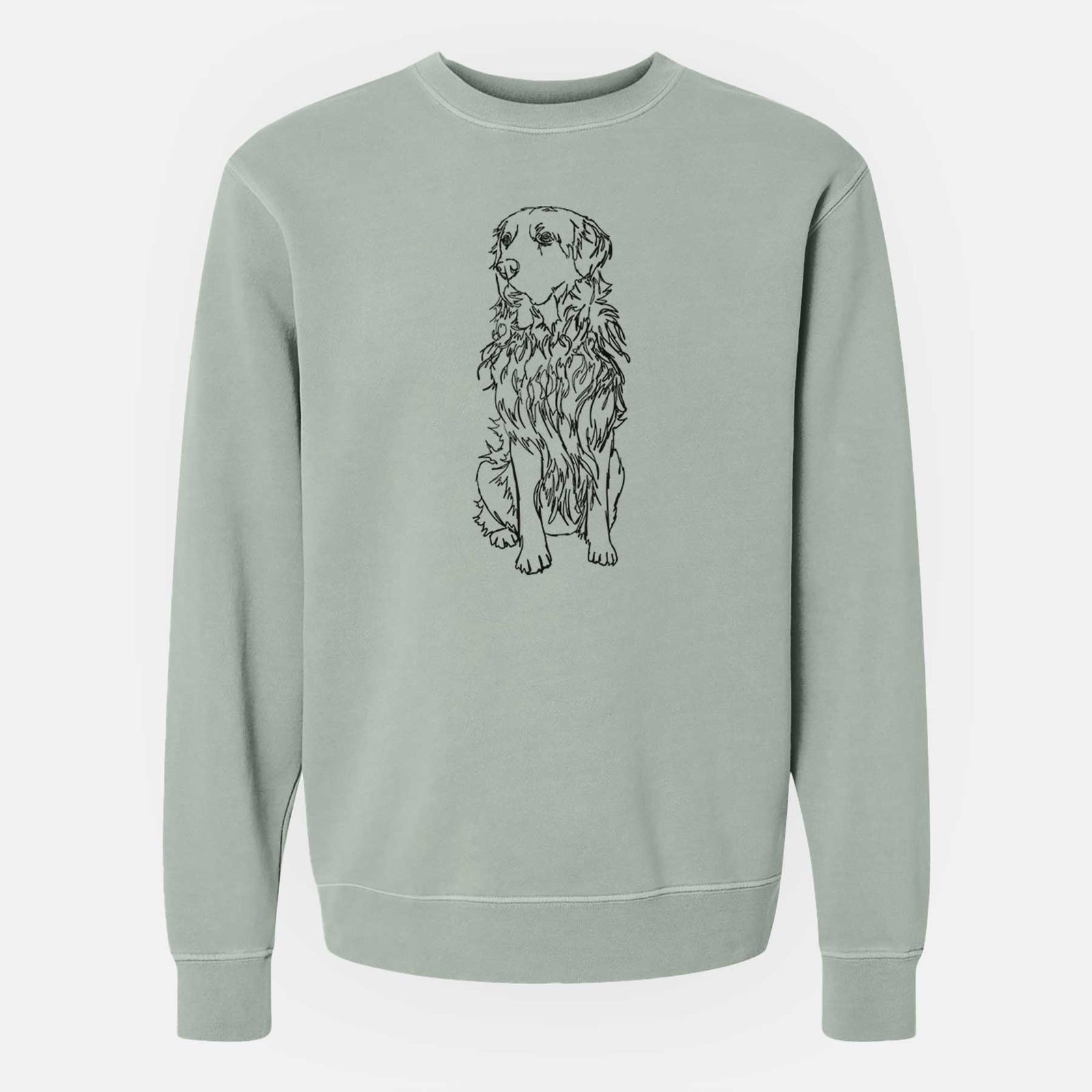 Doodled Golden Retriever the - Unisex Pigment Dyed Crew Sweatshirt