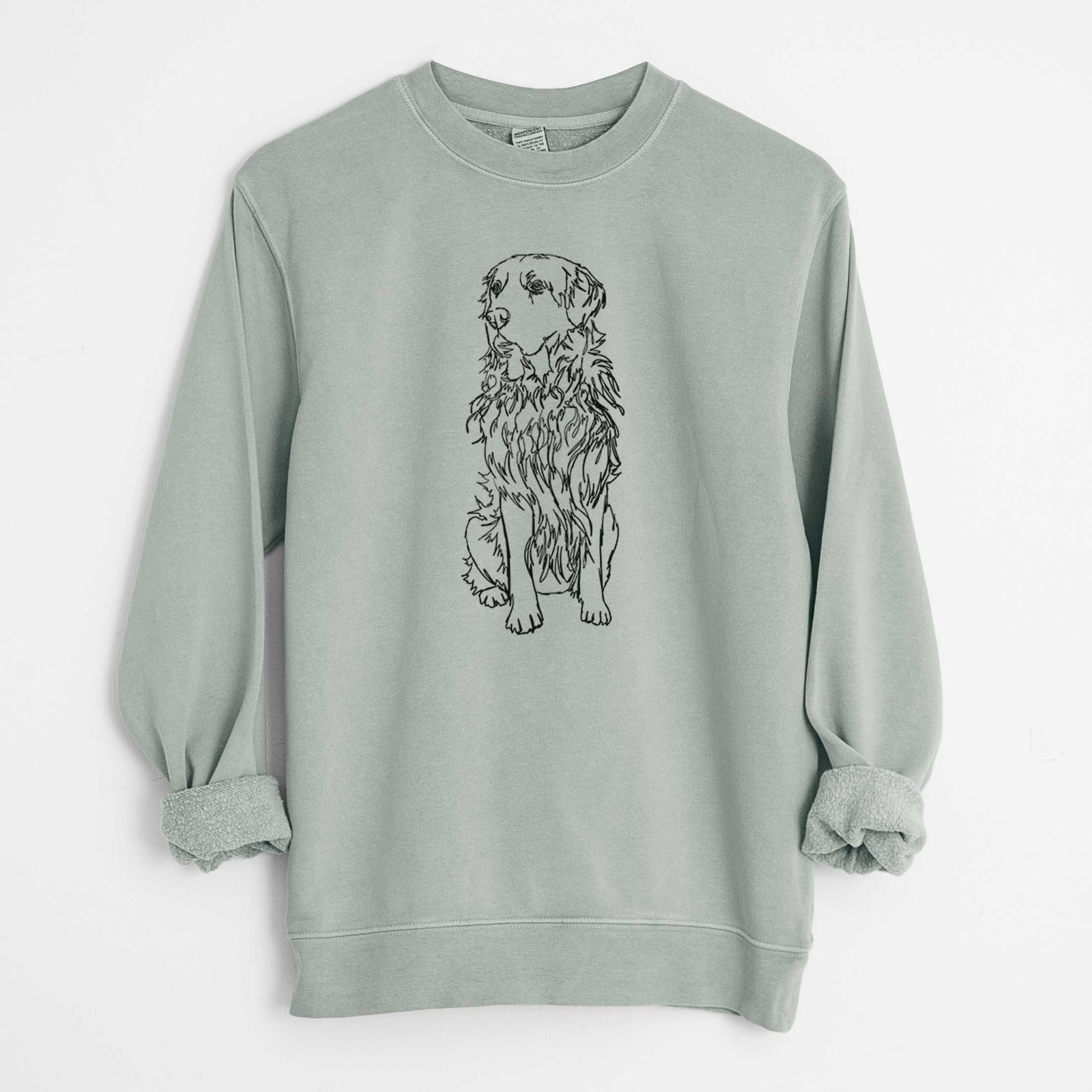 Doodled Golden Retriever the - Unisex Pigment Dyed Crew Sweatshirt