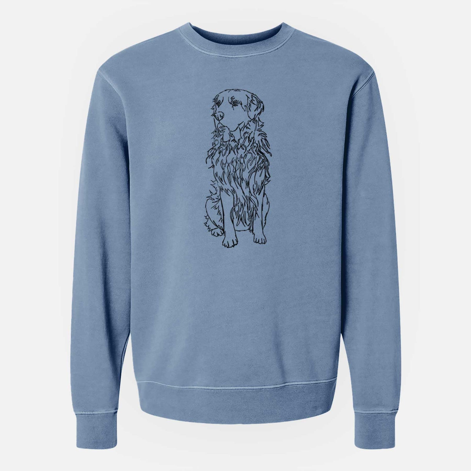 Doodled Golden Retriever the - Unisex Pigment Dyed Crew Sweatshirt