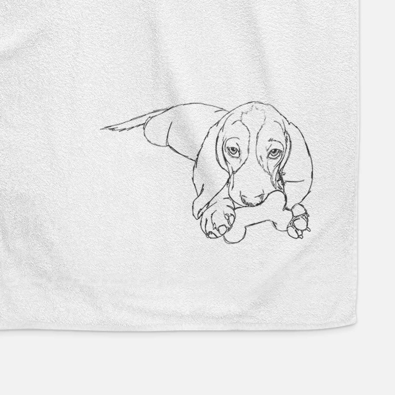 Doodled Gracie the Basset Hound Decorative Hand Towel