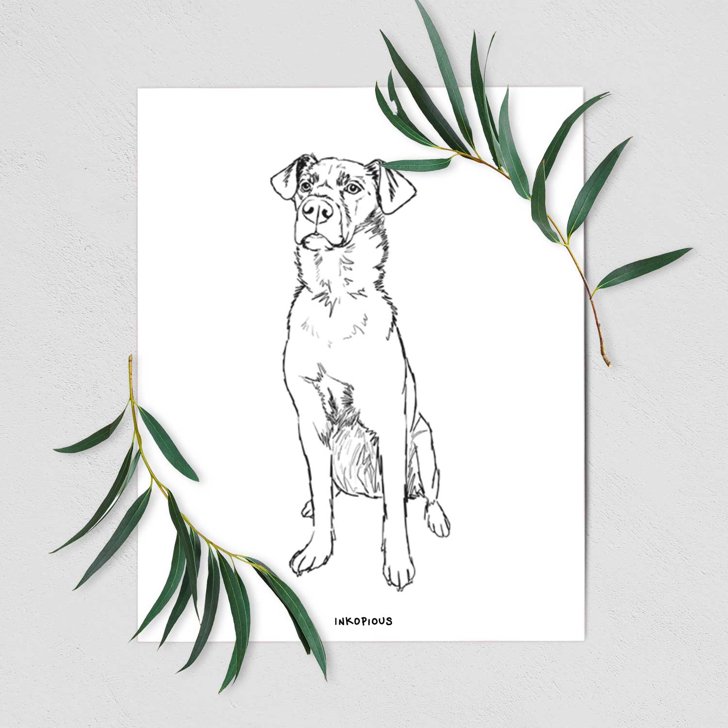 Doodled Grayson the Mixed Breed Art Print