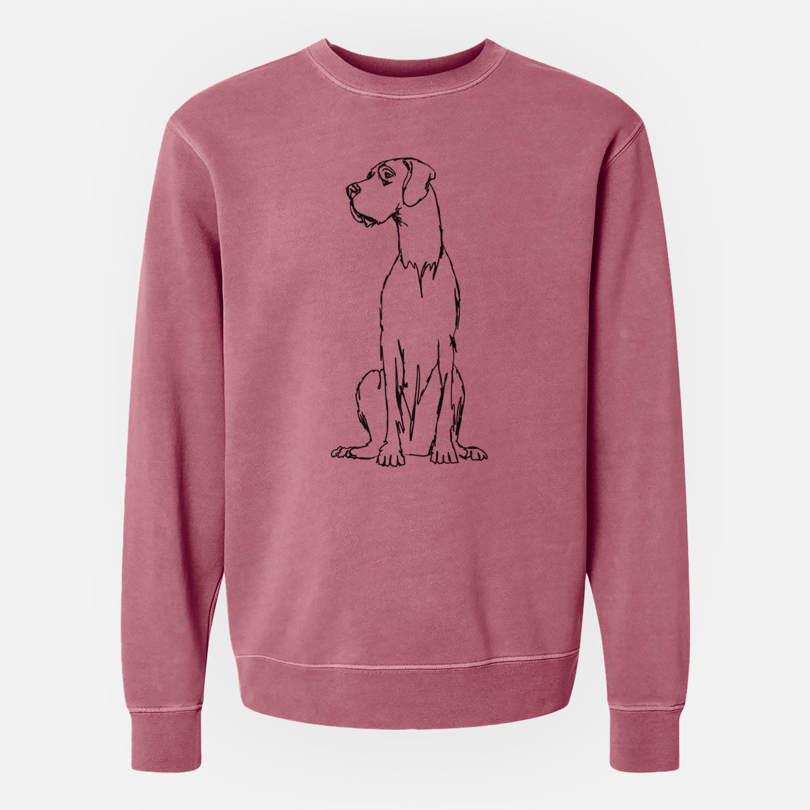 Doodled Great Dane the - Unisex Pigment Dyed Crew Sweatshirt