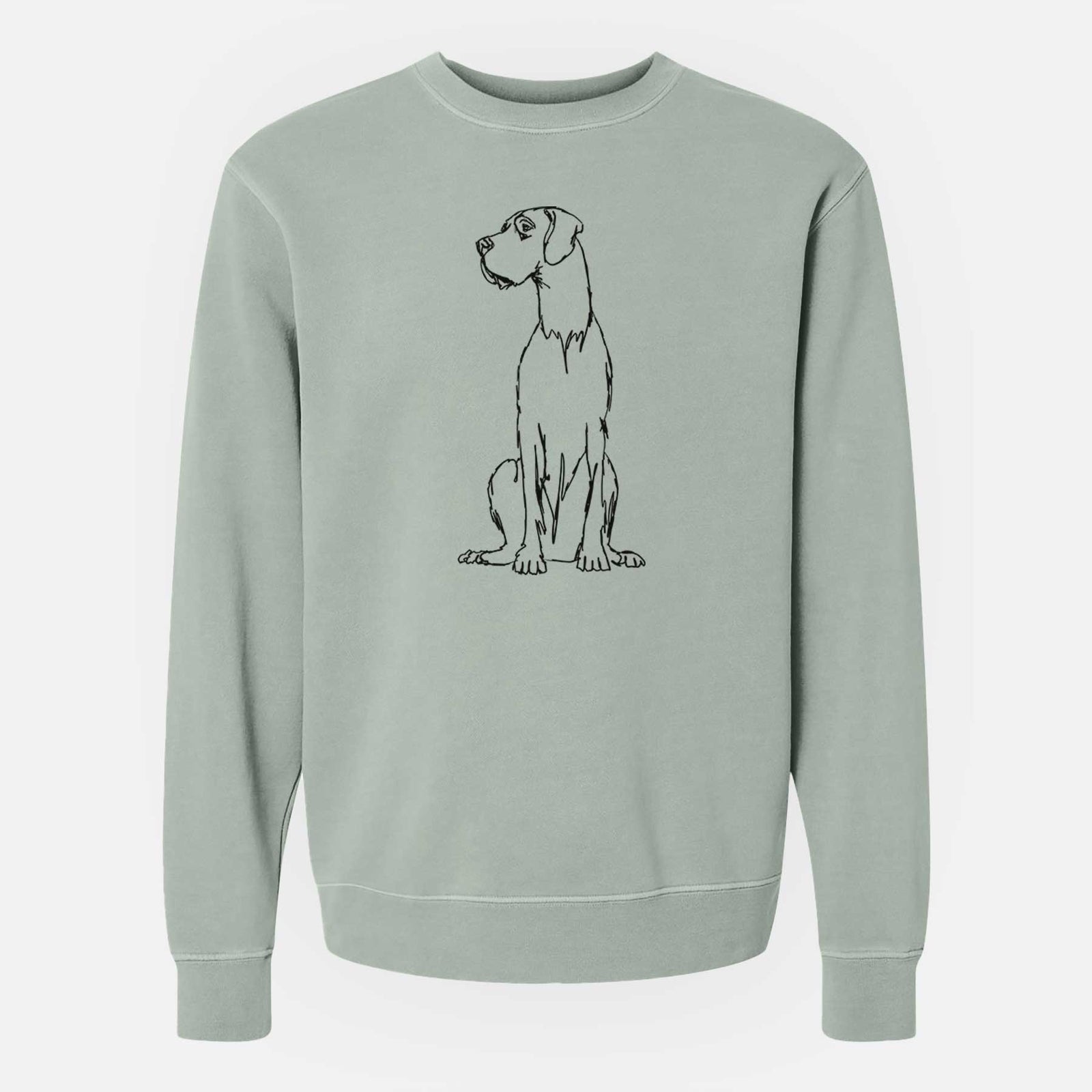Doodled Great Dane the - Unisex Pigment Dyed Crew Sweatshirt