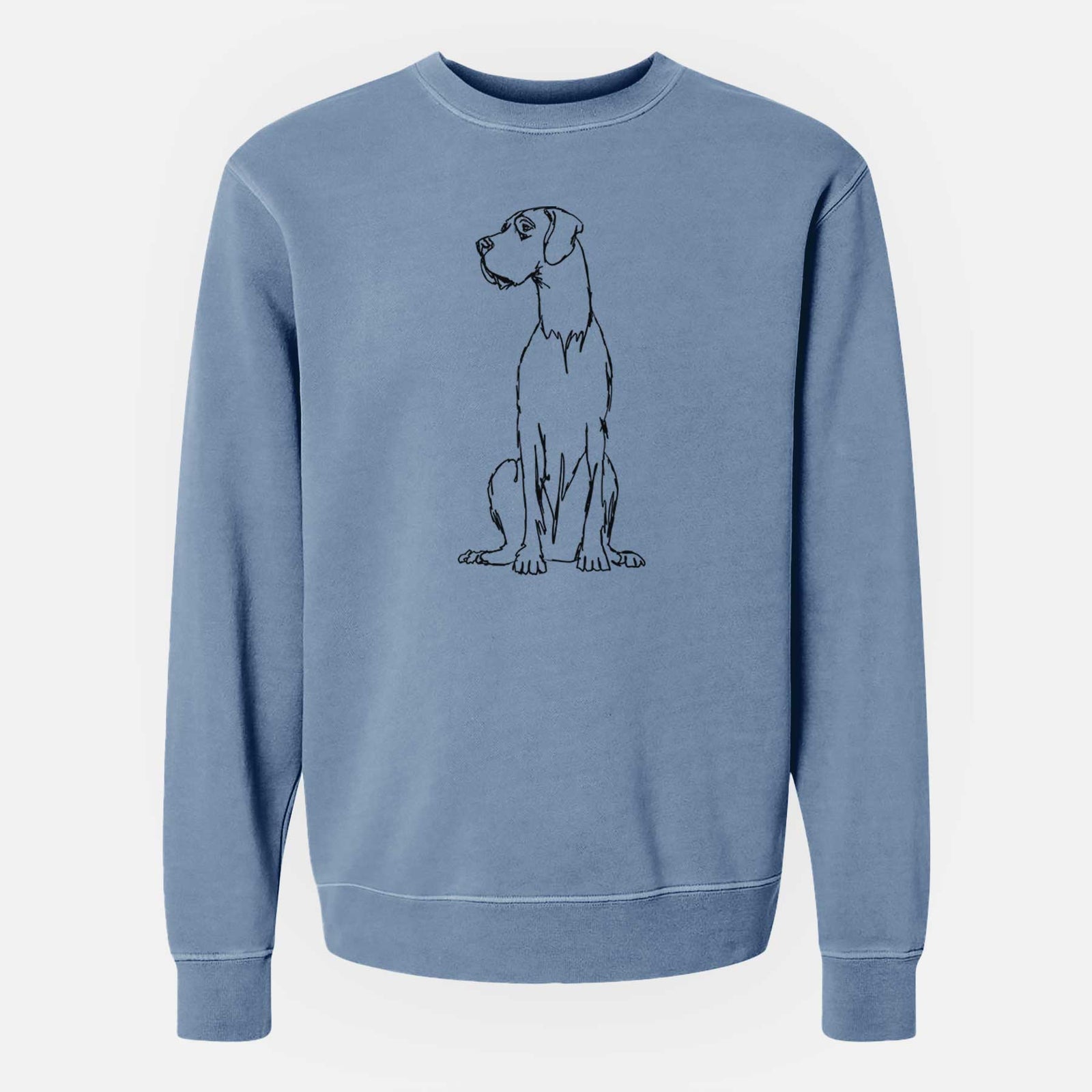 Doodled Great Dane the - Unisex Pigment Dyed Crew Sweatshirt