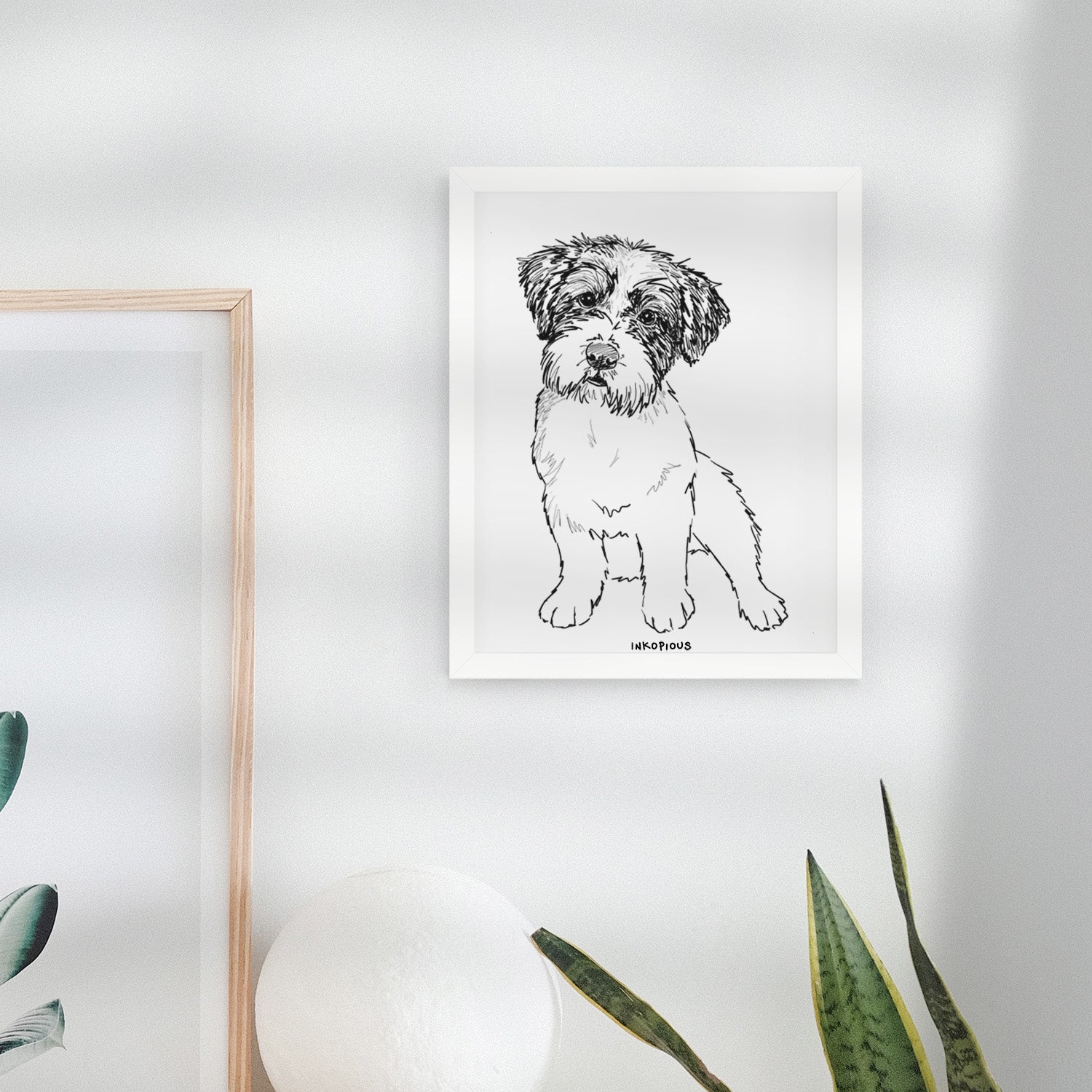 Doodled Groot the Maltese Mix Art Print