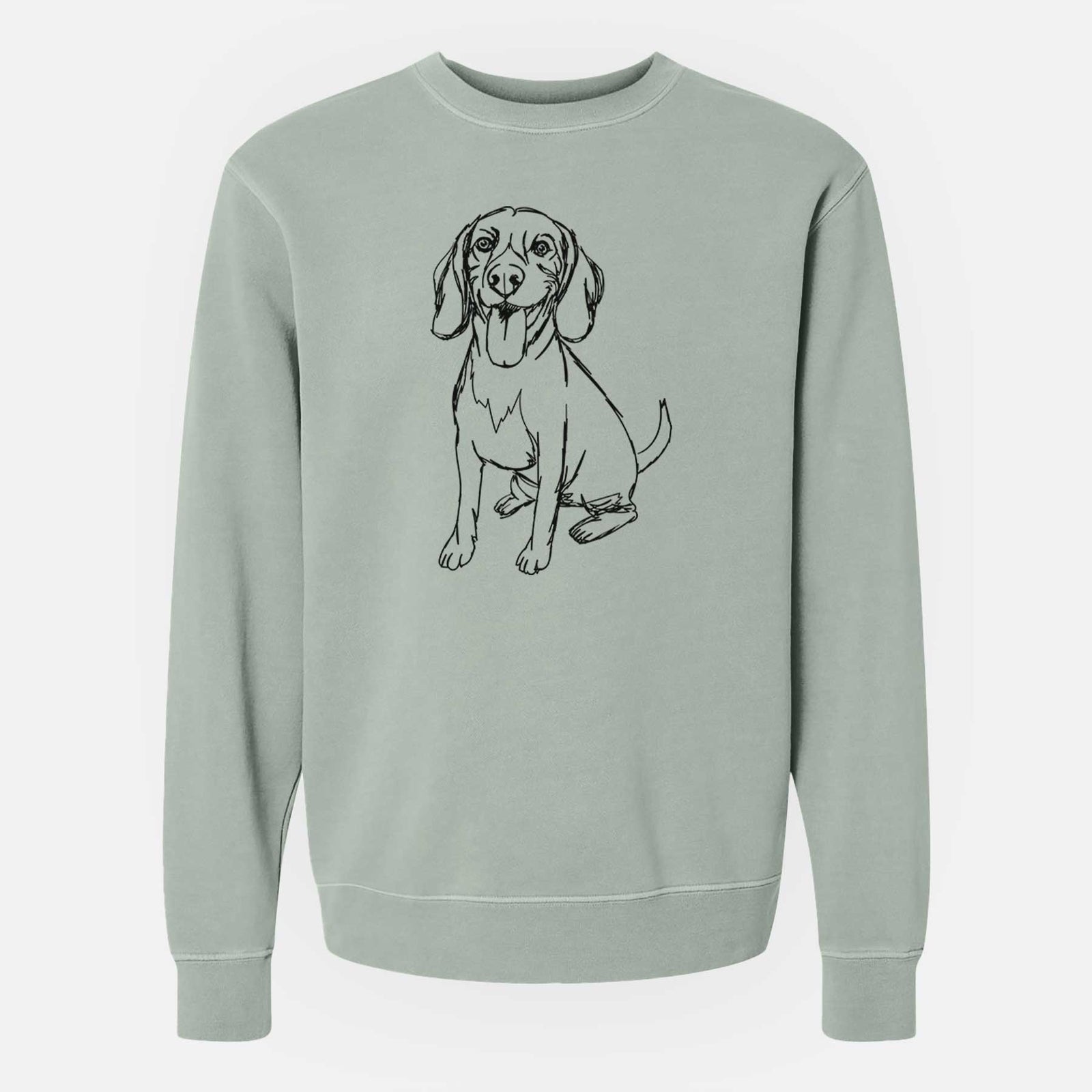 Doodled Halo the Beagle - Unisex Pigment Dyed Crew Sweatshirt
