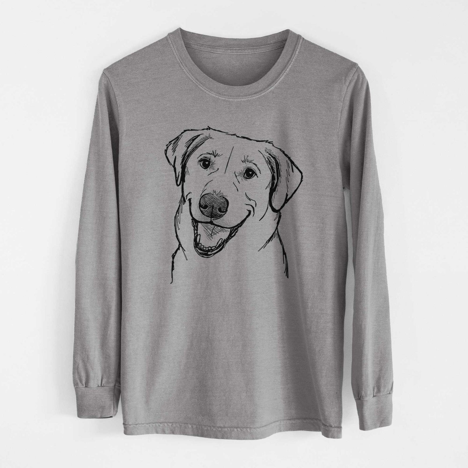 Doodled Happy Harley the Lab Mix - Heavyweight 100% Cotton Long Sleeve