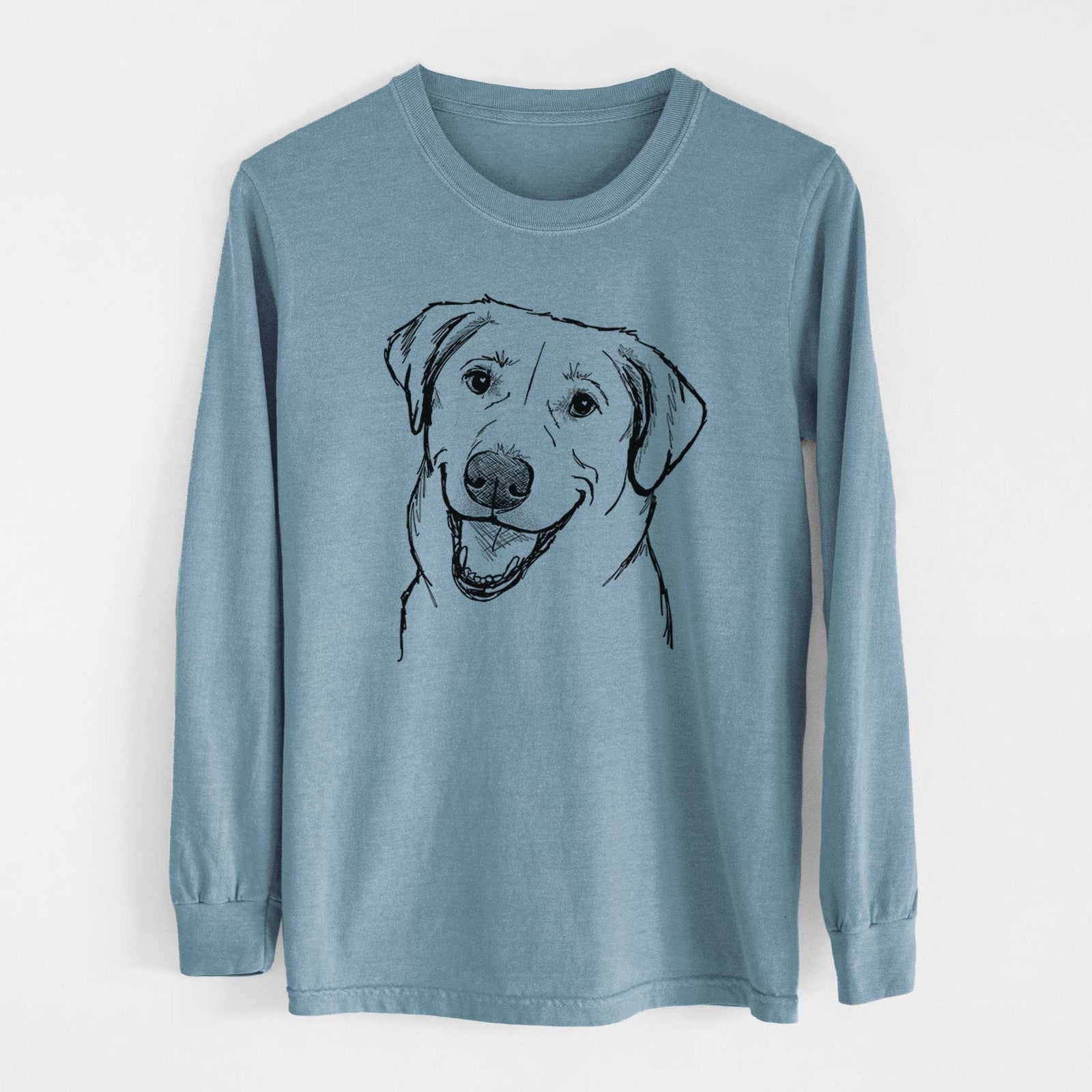 Doodled Happy Harley the Lab Mix - Heavyweight 100% Cotton Long Sleeve